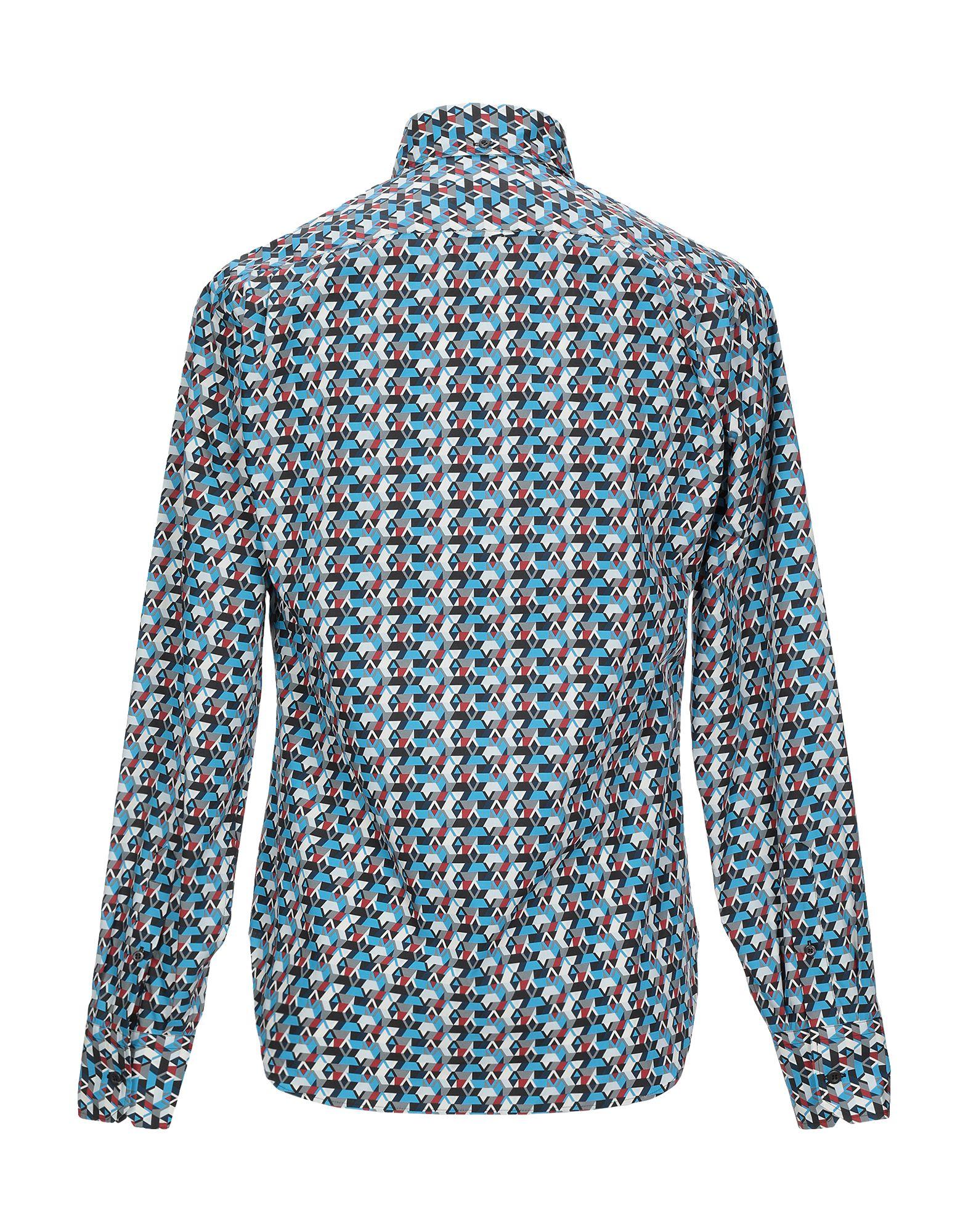 Prada Cotton Shirt in Azure (Blue) for Men - Lyst