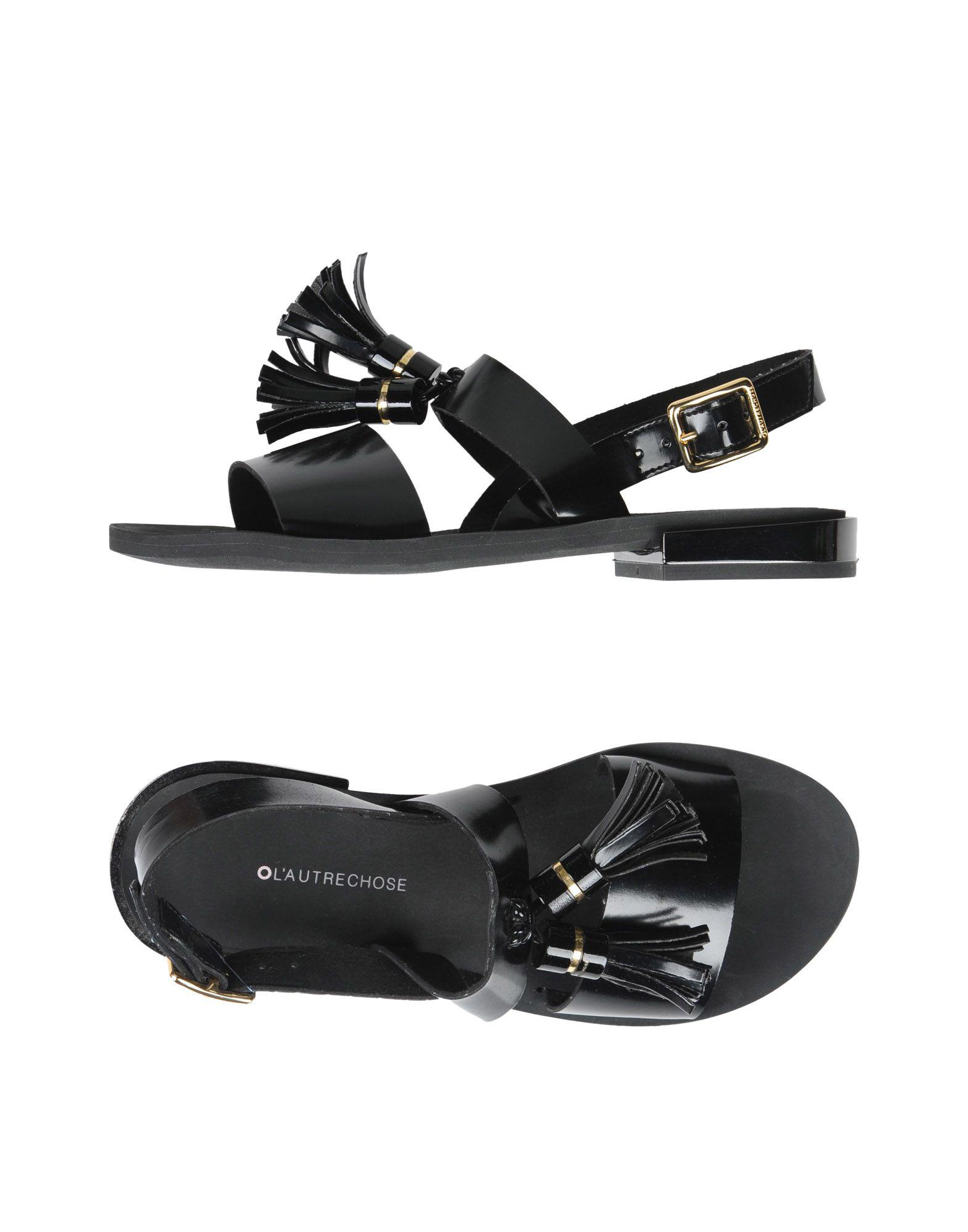 L'Autre Chose Leather Sandals in Black - Save 41% - Lyst