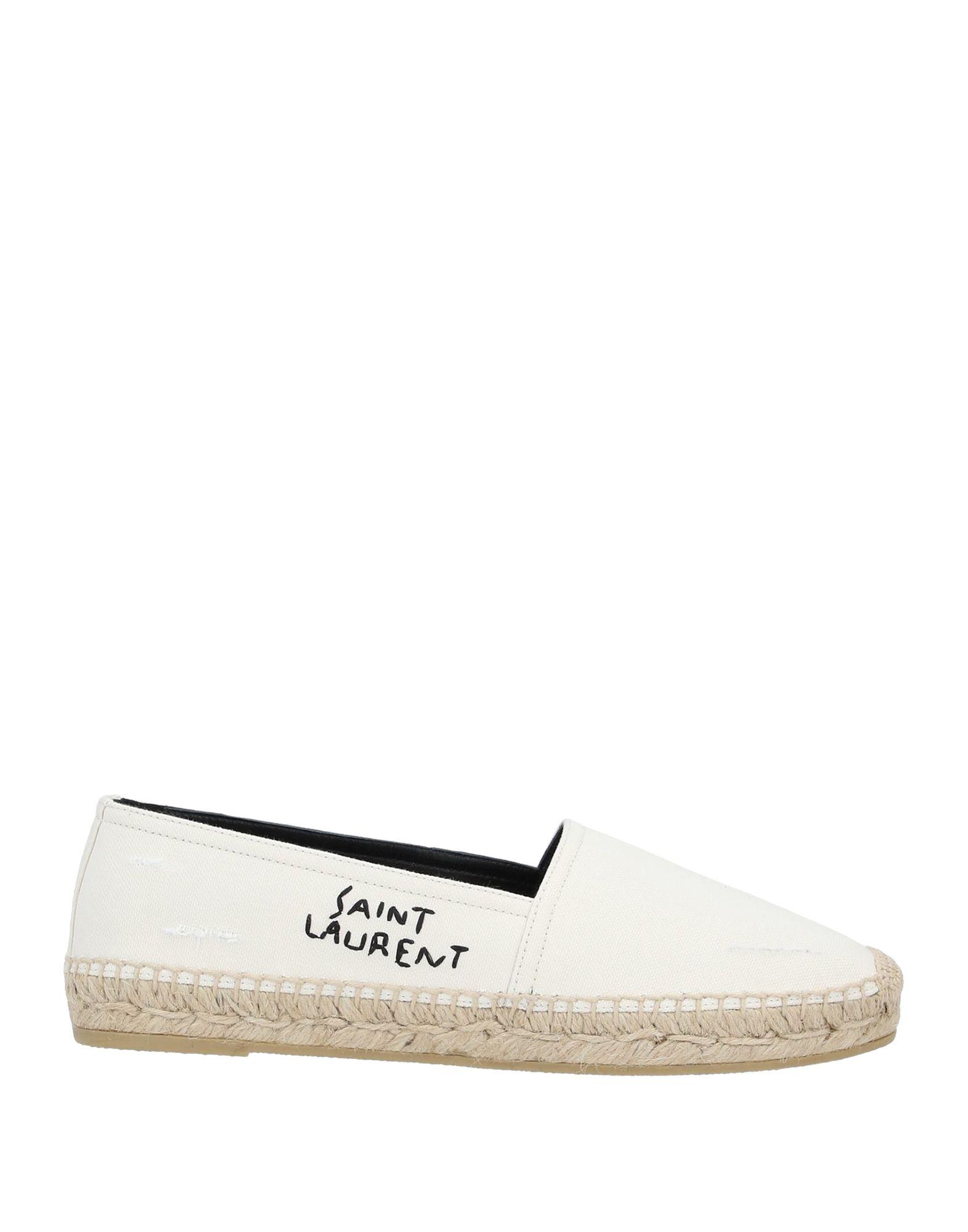 saint laurent embroidered espadrilles in canvas