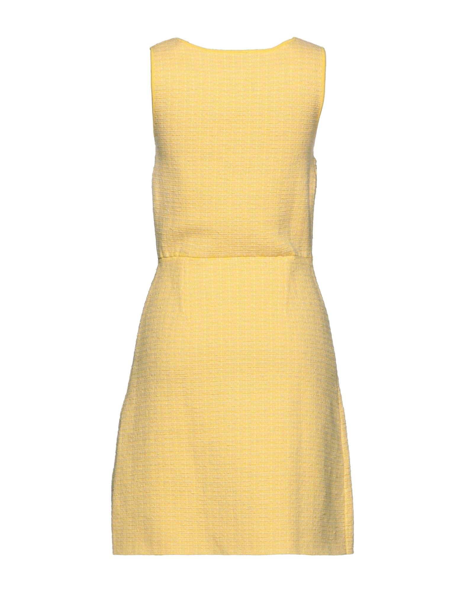 Sandro Tweed Short Dress in Yellow | Lyst