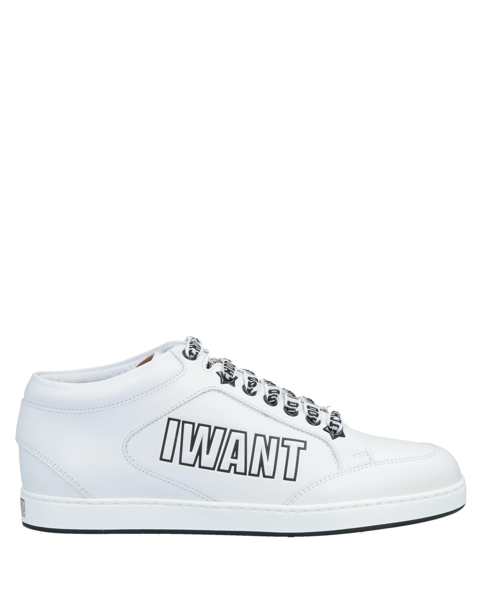 Jimmy Choo Women's Shoes Leather Trainers Sneakers Miami in White ...