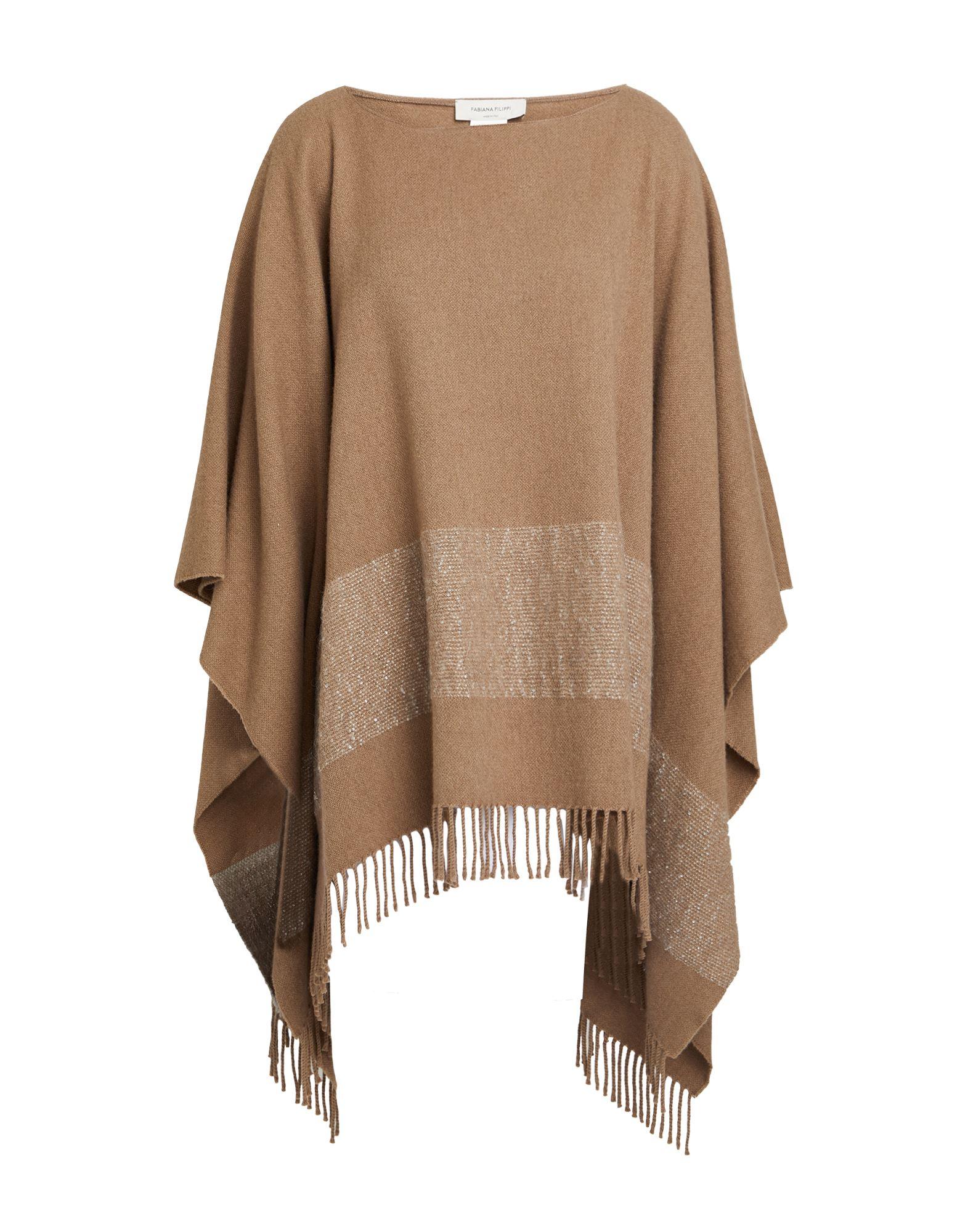 ポンチョ・ケープ FABIANA FILIPPI Wool fringed cape (SAD214A792I176 1256) FABIANA FILIPPI(ファビアナフィリッピ) ポンチョ・ケープ