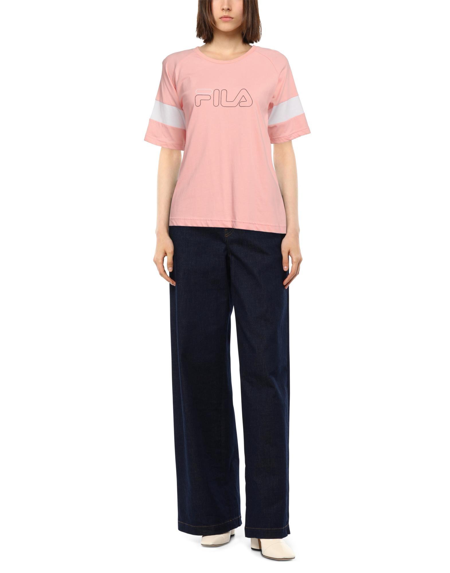 Fila T-shirt in Pink | Lyst