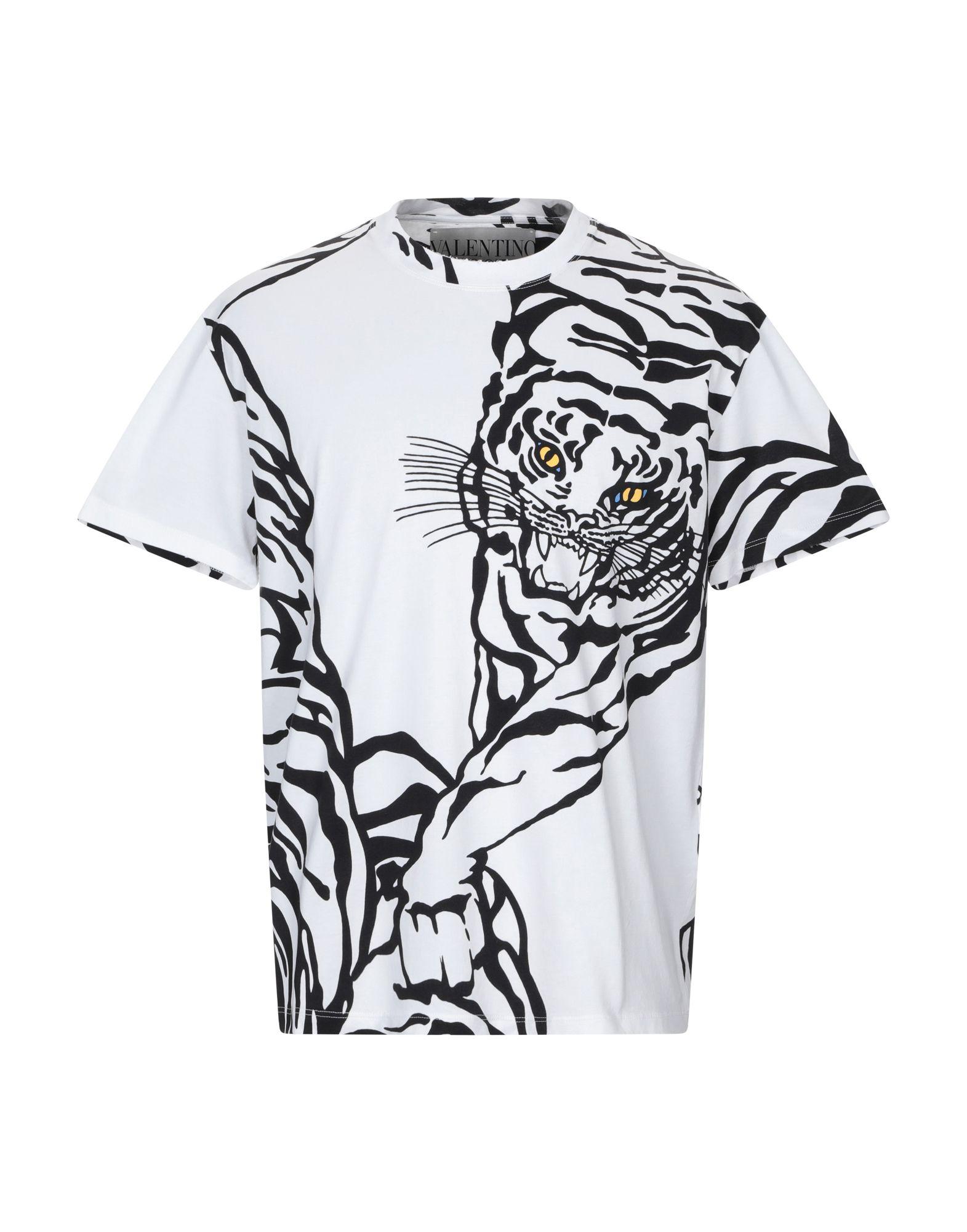 Valentino Cotton Tiger Print T-shirt in Ivory (White) for Men - Save 46 ...