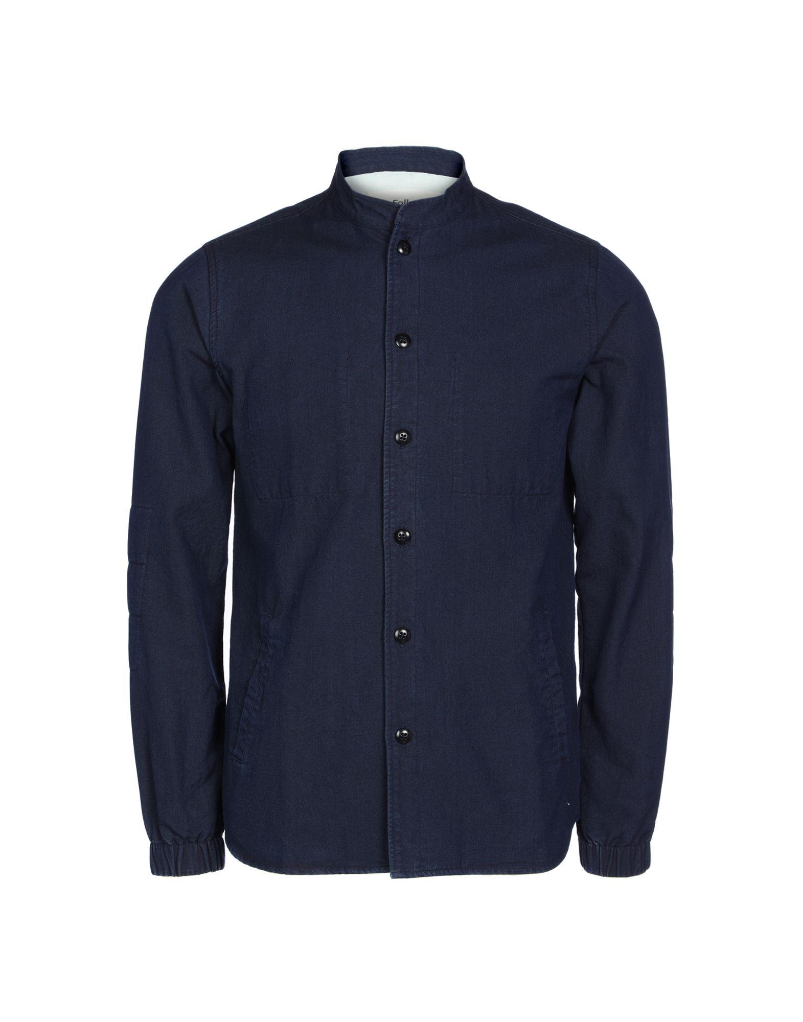 Folk Cotton Jacket in Dark Blue (Blue) for Men - Lyst