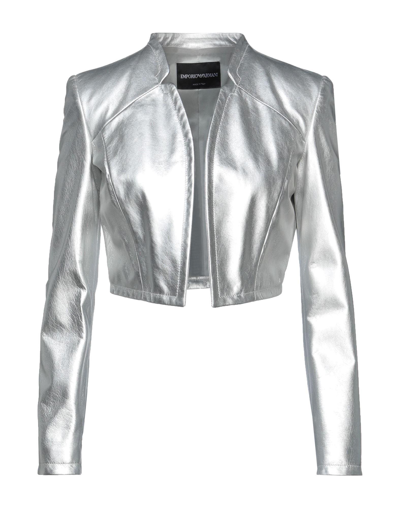 Emporio Armani Leather Jacket in Silver 