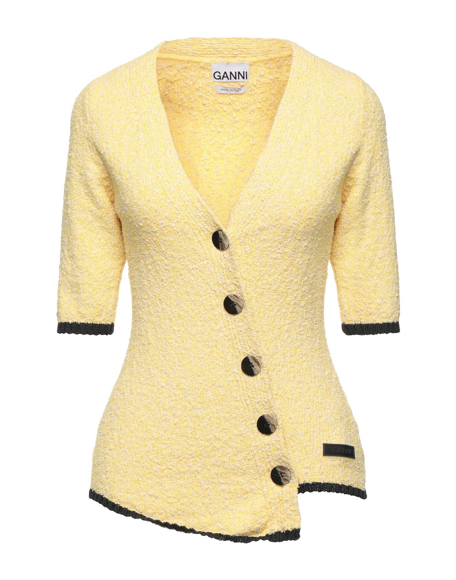 Ganni Cardigan in Yellow | Lyst