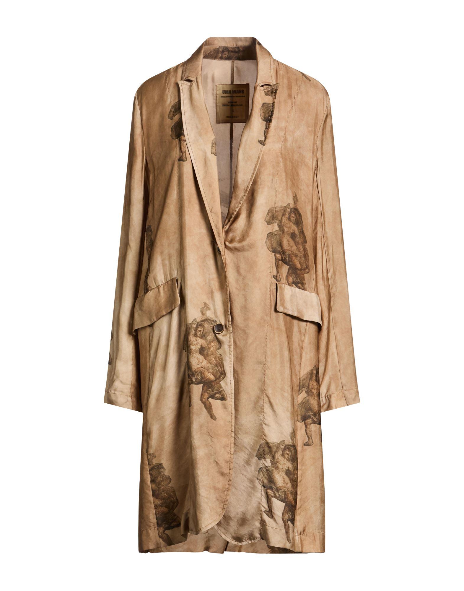Uma Wang Thermal Brushed Angora Cicero Trench Coat in Tan UMA WANG