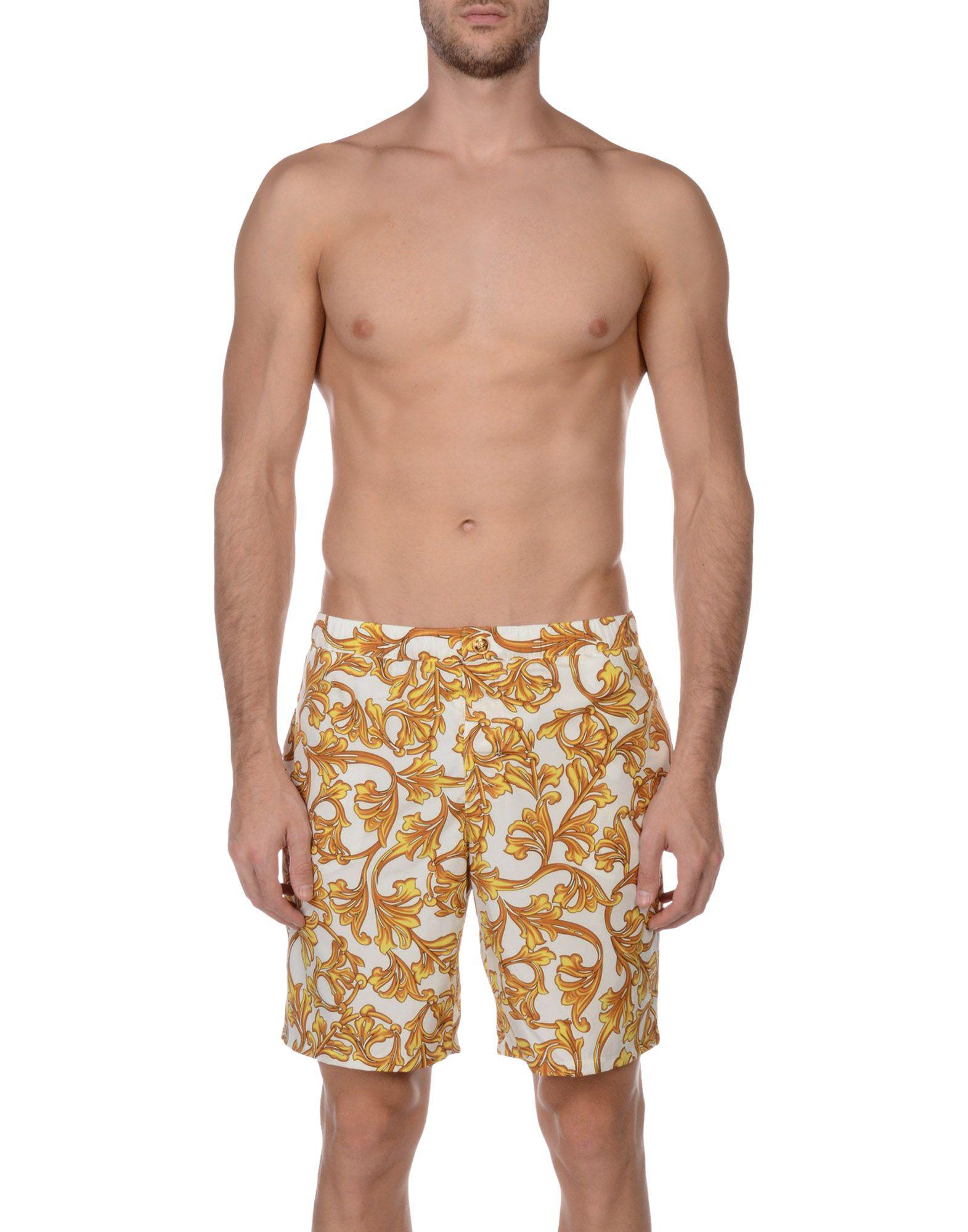 Versace Synthetic Swim Trunks in White 