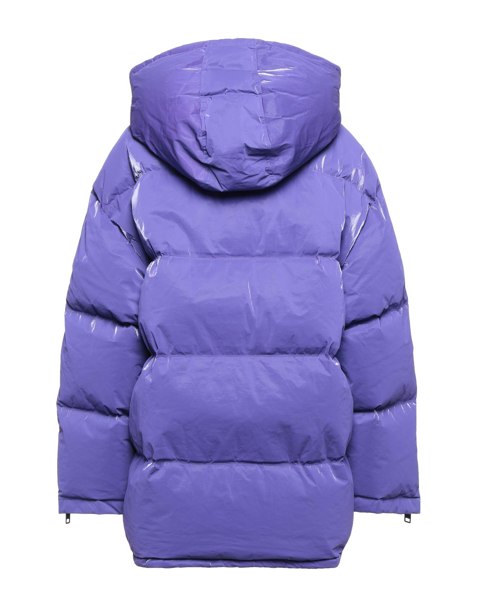 purple down jacket