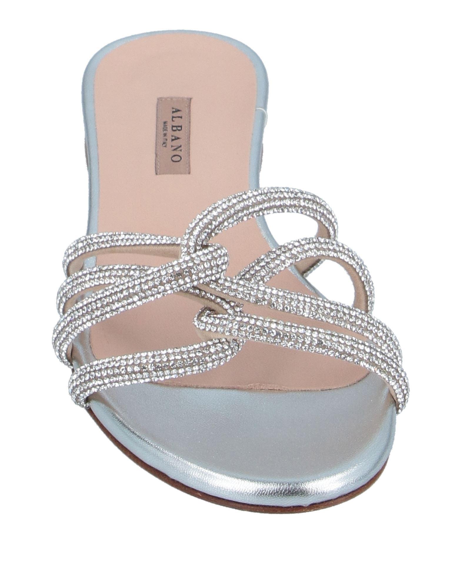 Albano Leather Sandals in Silver (Metallic) | Lyst