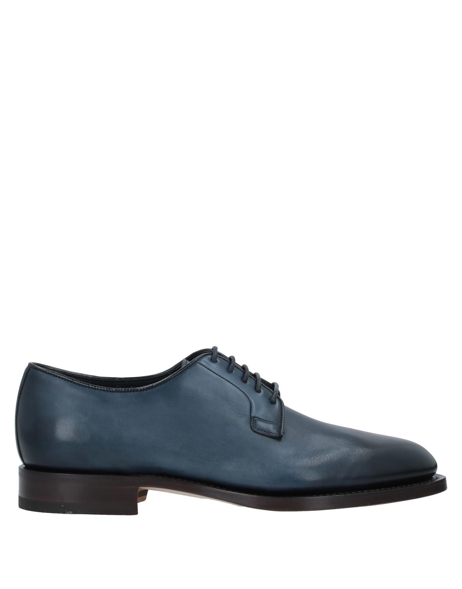 Santoni Leather Lace-up Shoe in Dark Blue (Blue) for Men - Lyst