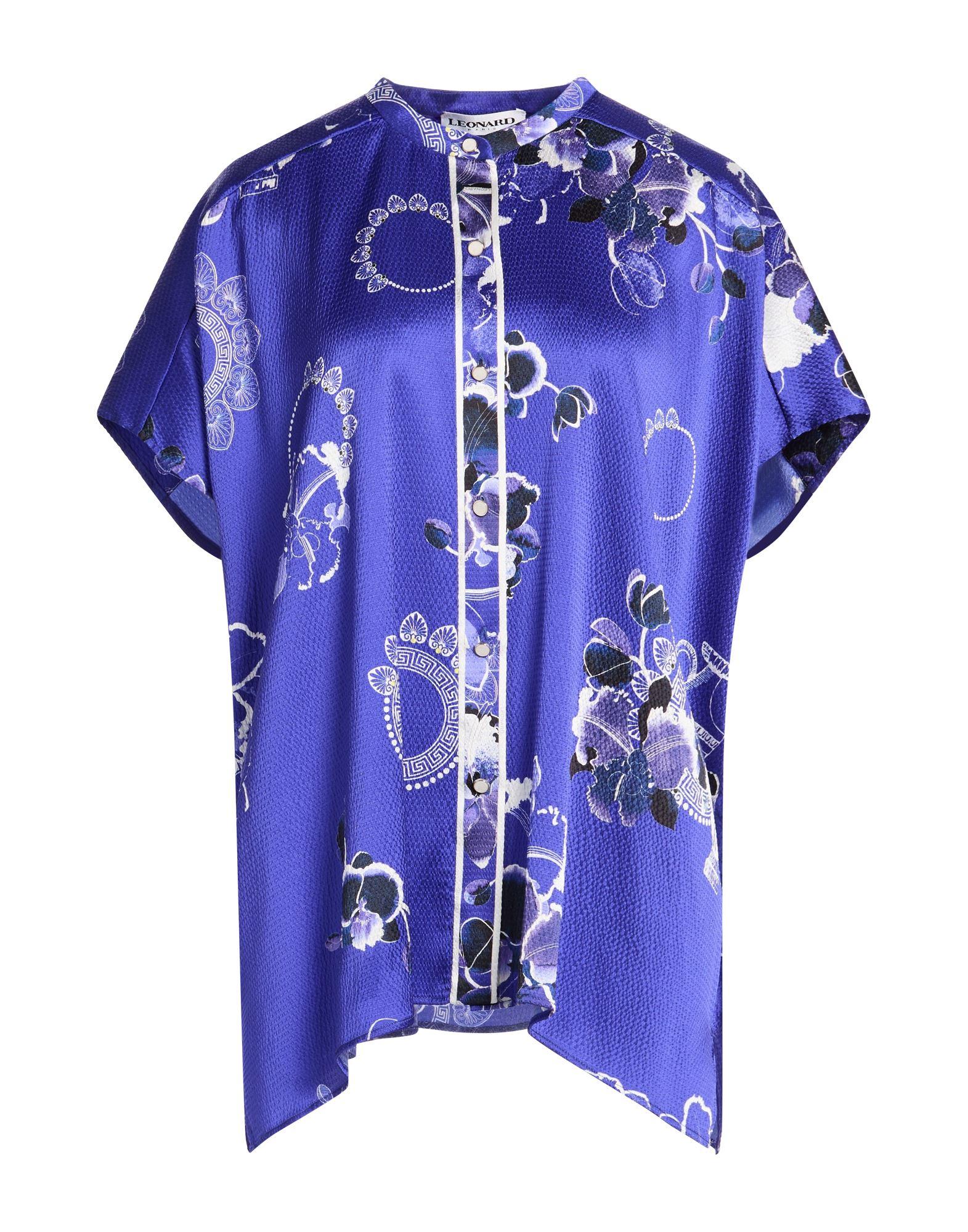 LEONARD PARIS シルクシャツ　36 Leonard Paris Shirt Silk, Elastane in Blue | Lyst