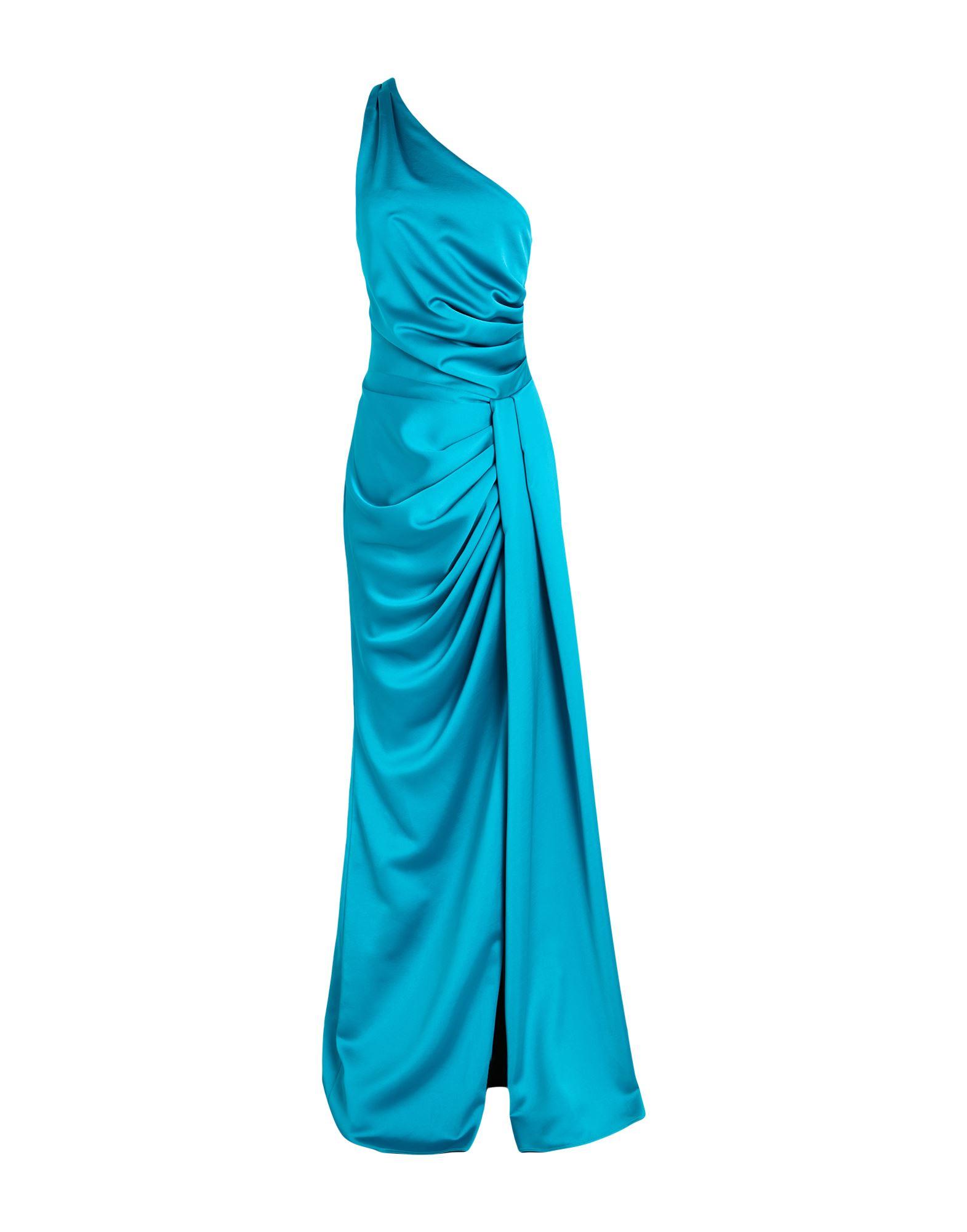 electric blue dress for wedding Zapaka Women Royal Blue V-Neck Long Cocktail Party Dress with Short Sleeves A-Line Wedding Guest Dress with Bow, Royal Blue / S main image 0