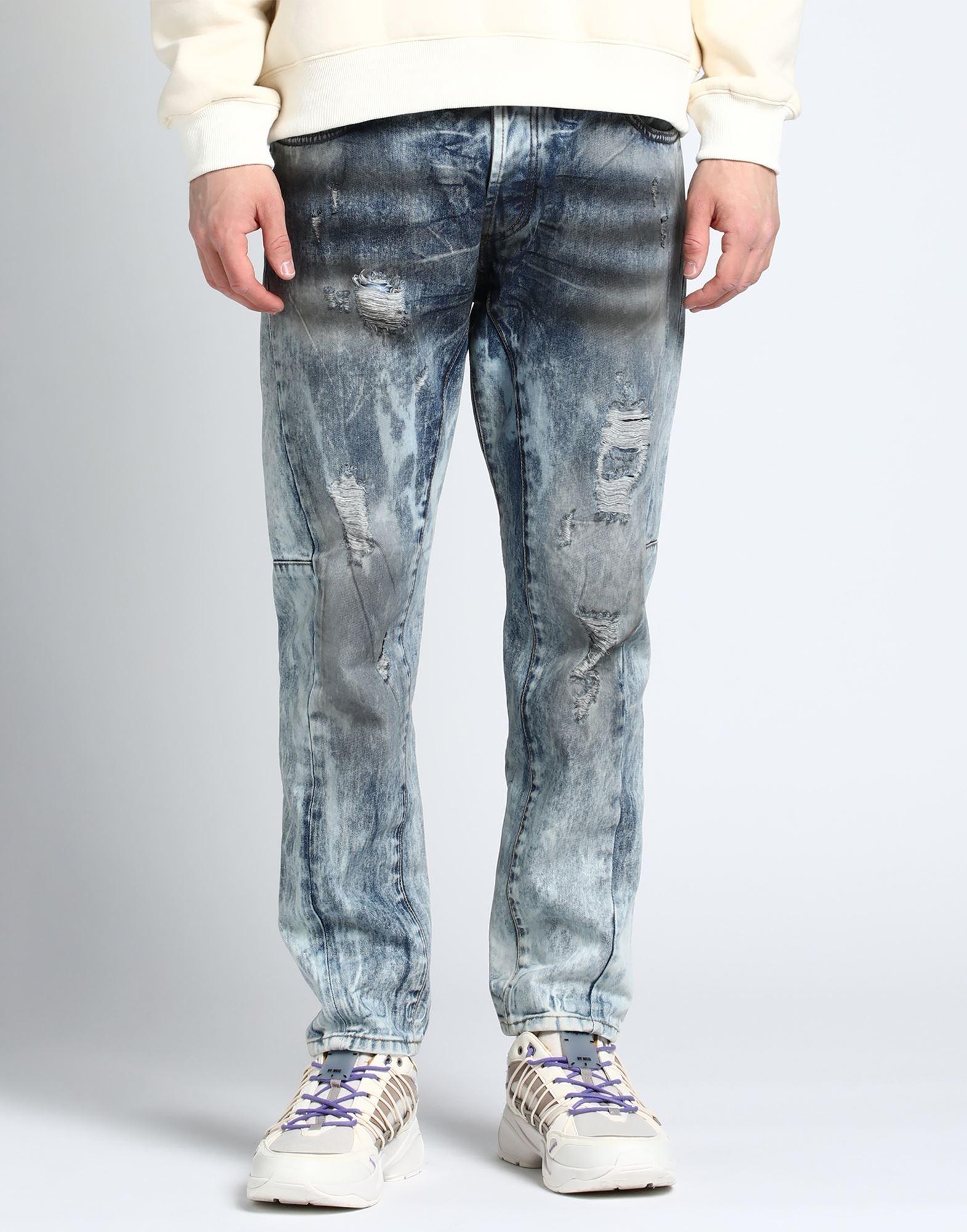Giosal Jeans Uomo Con Tasche A Filo Cargo Neri Jeans Skinny Fit