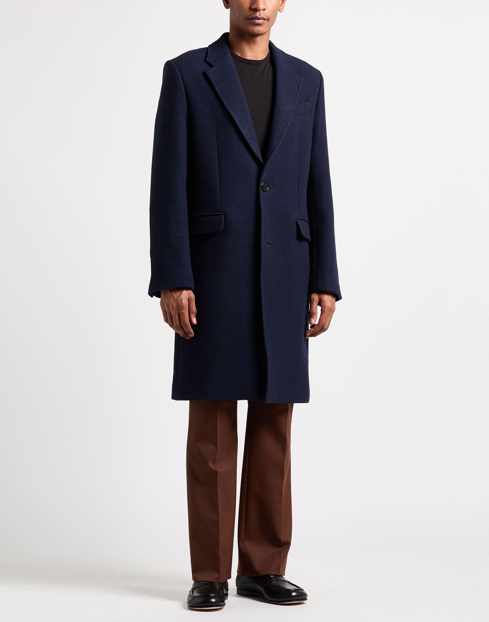 コートその他 Ami Men's Three-Button Single Wool Coat Navy Single-breasted wool blend coat in blue - Ami Paris | Mytheresa
