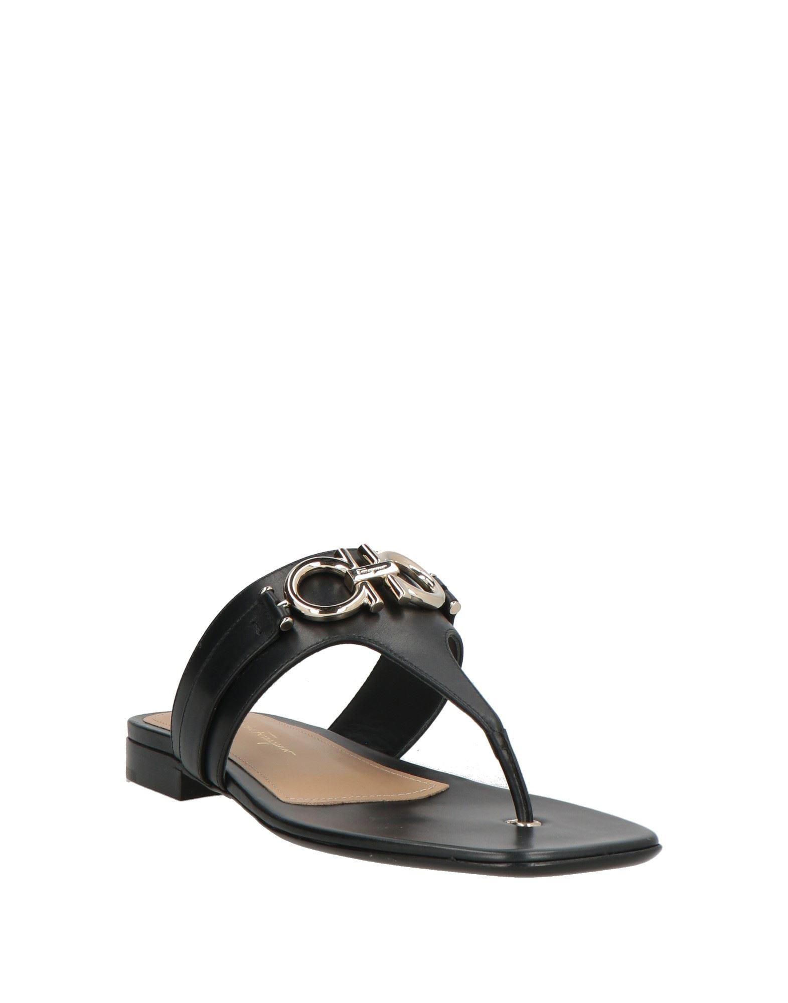 Ferragamo Thong Sandal in Black | Lyst