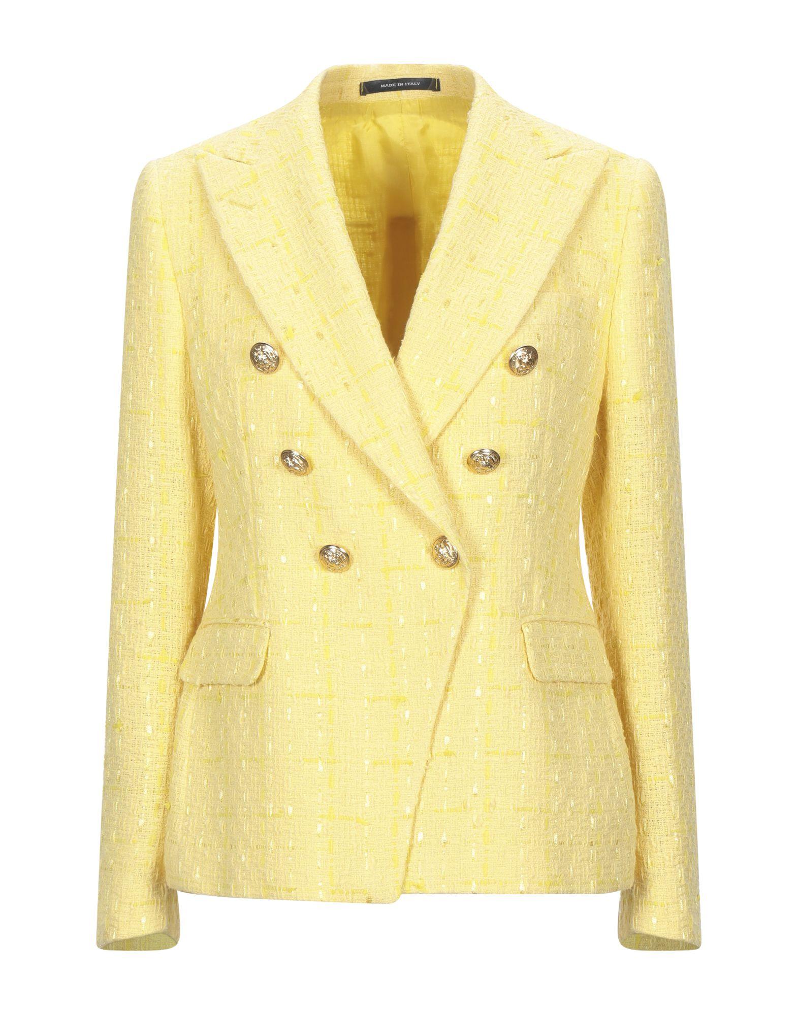 Tagliatore 0205 Tweed Suit Jacket in Yellow Lyst
