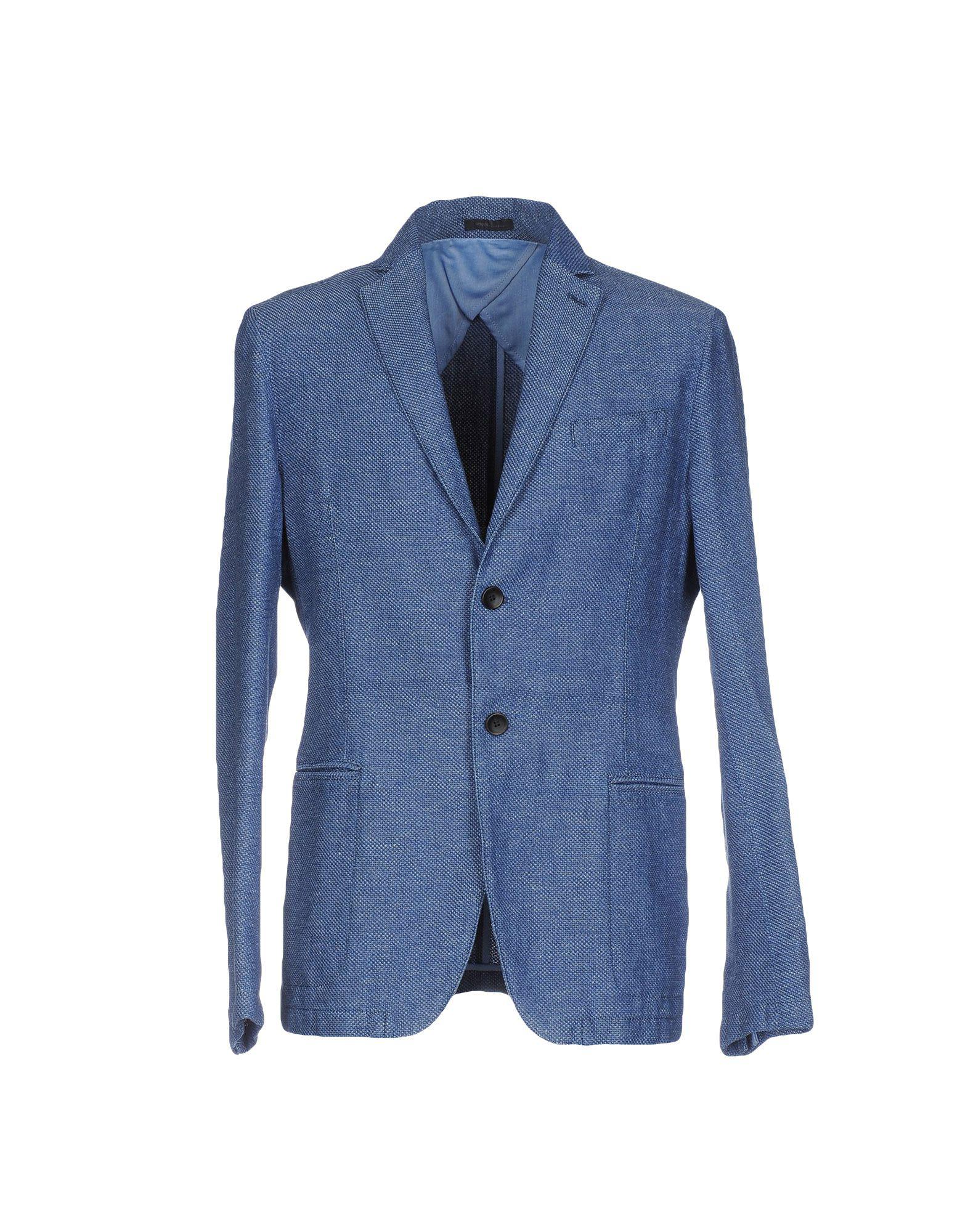Armani Cotton Blazer in Blue for Men - Lyst