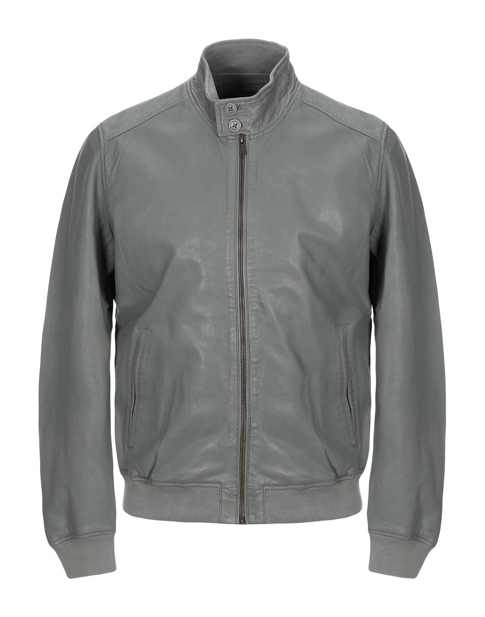Bomboogie Leather Jacket in Lead (Gray) for Men - Lyst