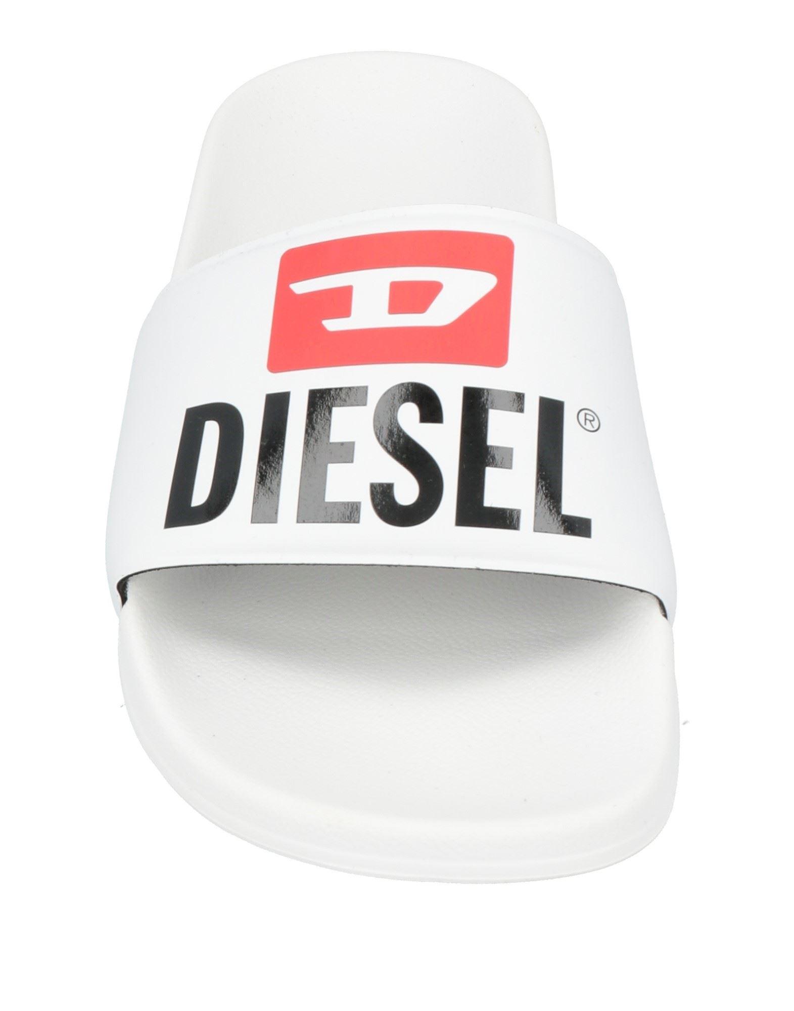 Diesel Men\'s White Slides Diesel White & Red Logo Slides | Garmentory main image 3