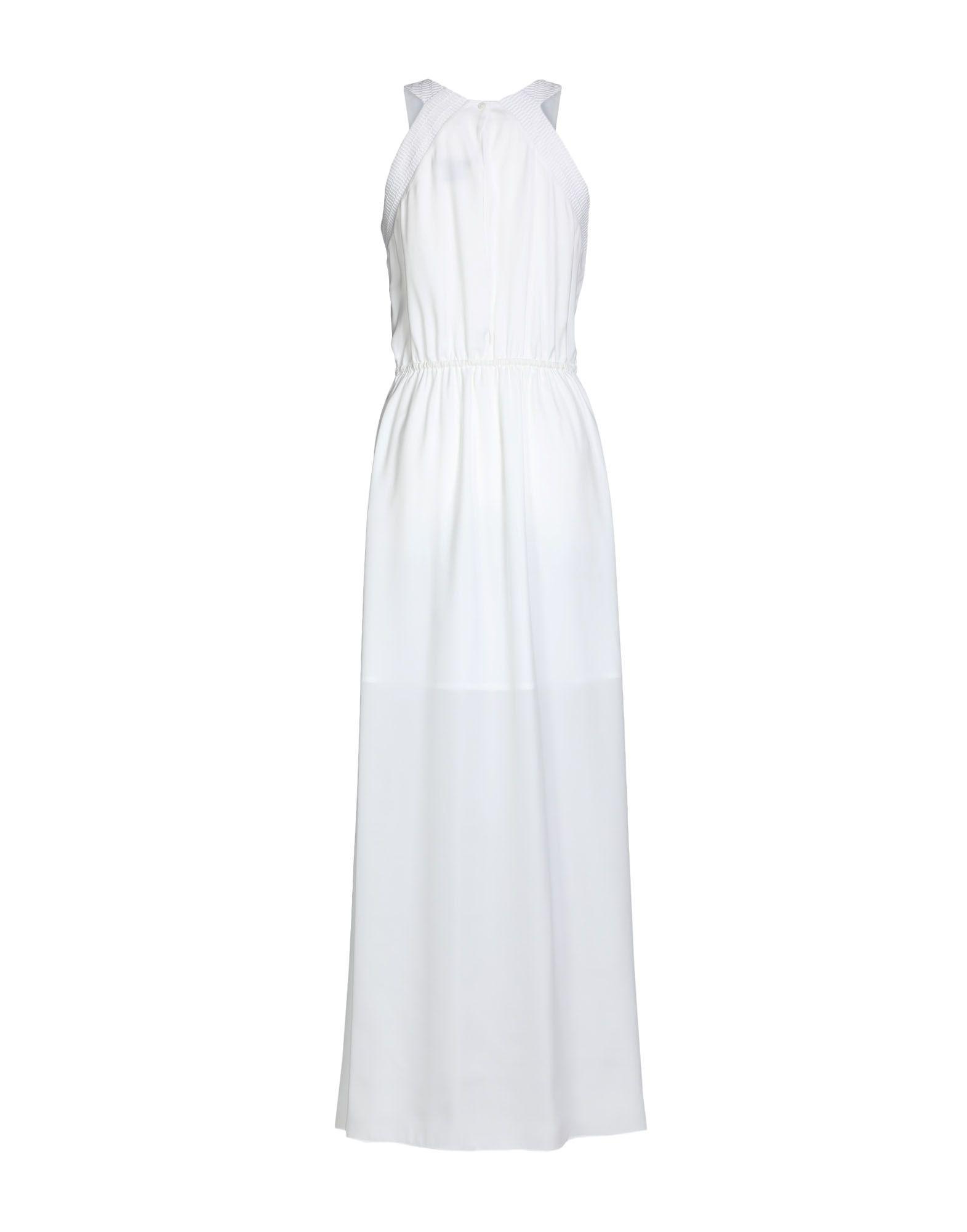 Armani Exchange Synthetic Long Dress in White - Lyst