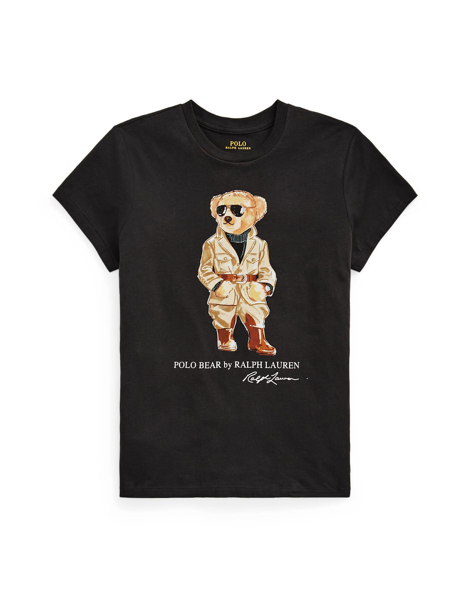 Polo Ralph Lauren Safari Polo Bear Tee in Black | Lyst