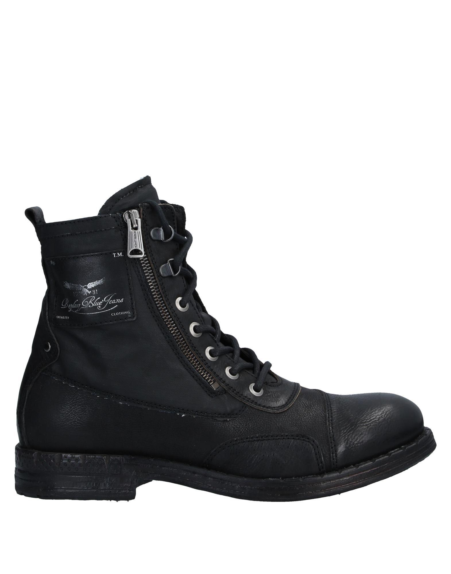 Replay Leather Ankle Boots in Black for Men Lyst