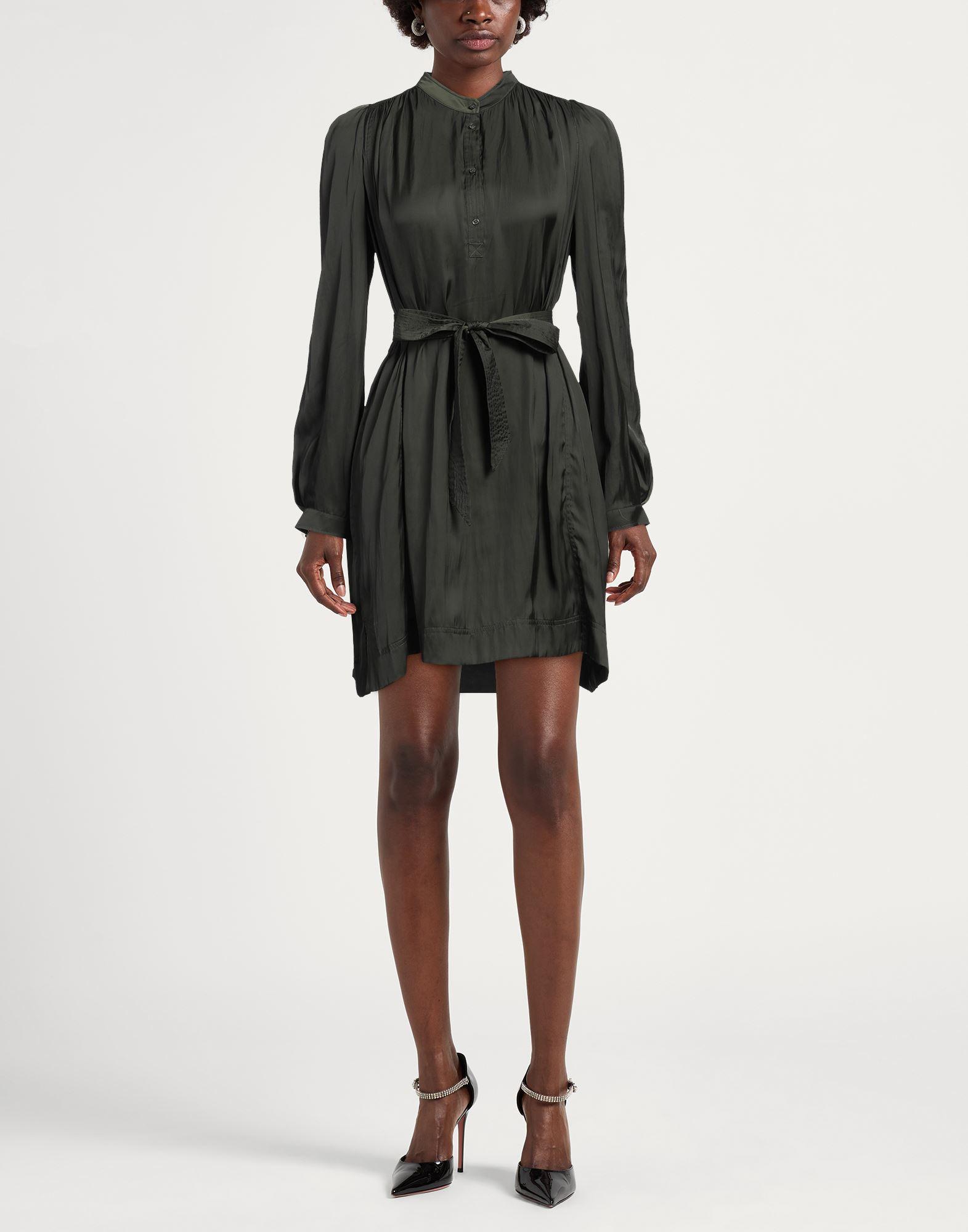 green emerald velvet dress Zadig & Voltaire Remember Satin Dress in Bluestone main image 0