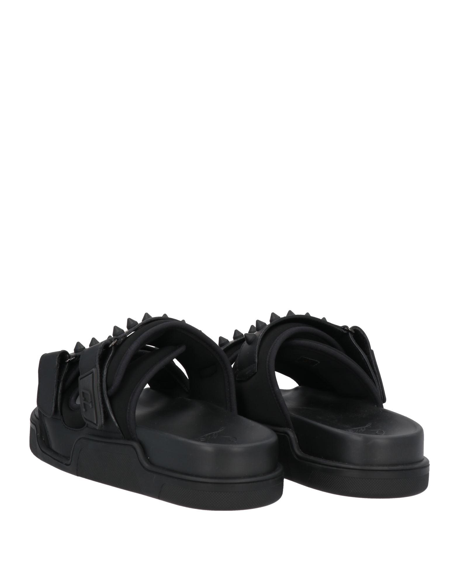 CHRISTIAN LOUBOUTIN: Dhabubizz slides in leather - Black | CHRISTIAN LOUBOUTIN  sandals 3230330 online at GIGLIO.COM