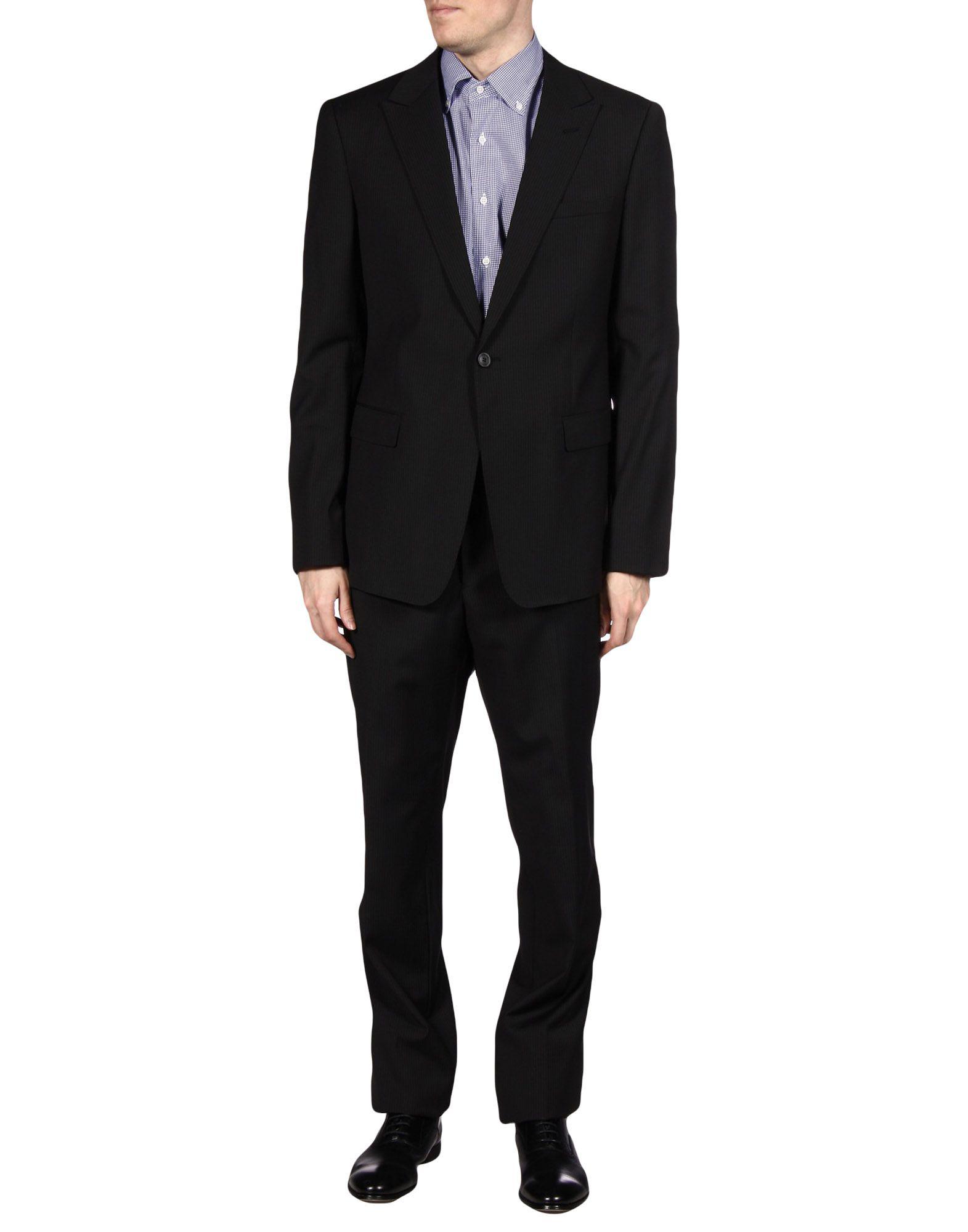 Emporio Armani Wool Suit in Black for Men - Lyst