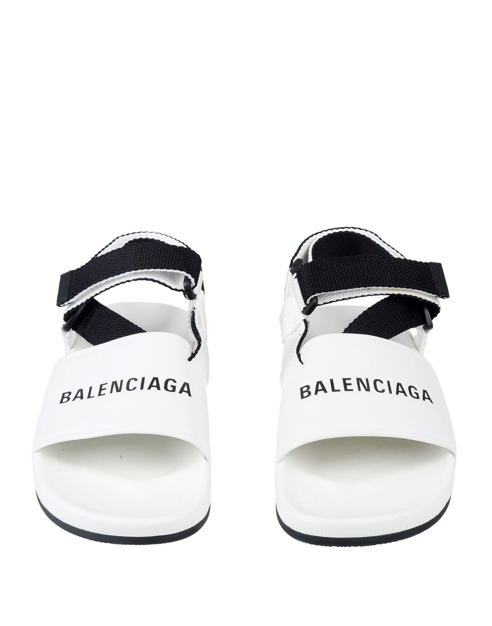 white balenciaga slides