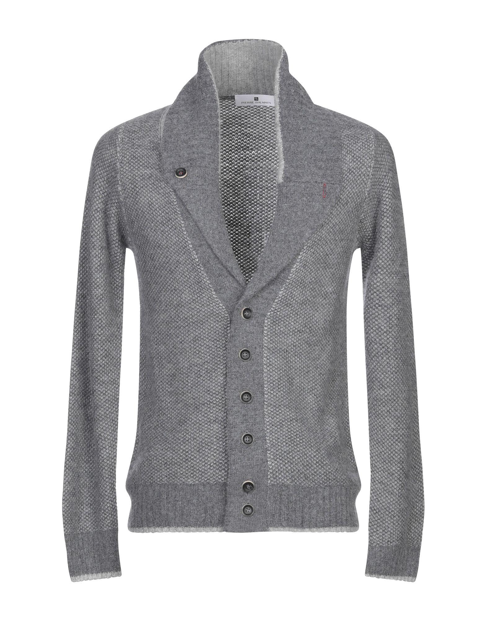 Balmain Wool Cardigan in Grey (Gray) for Men - Lyst