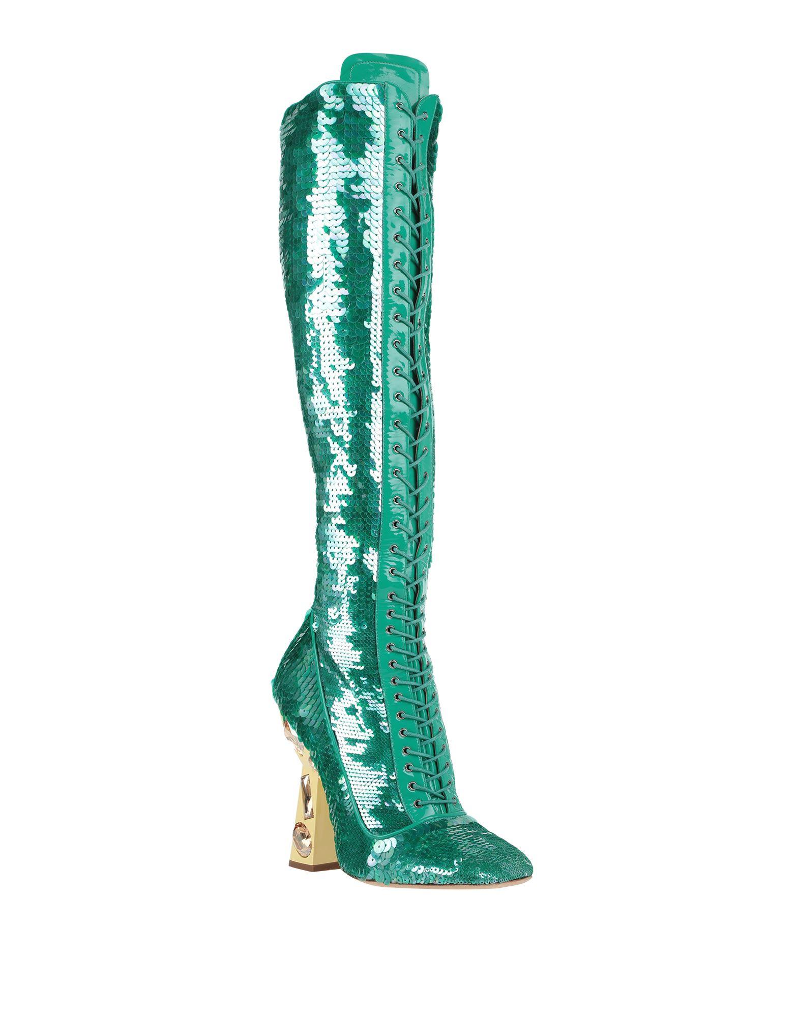 Miu Miu Knee Boots in Green | Lyst