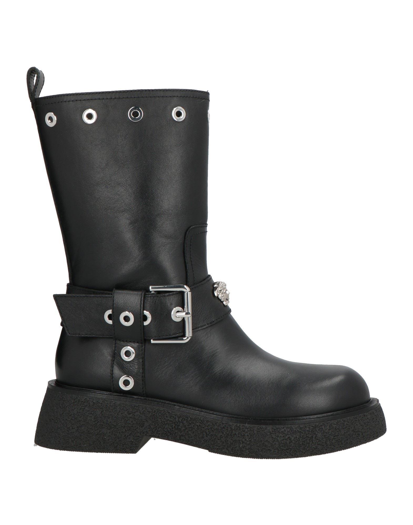 ブーツその他 Versace Black Leather Ankle Boots Versace Ankle boots for Women | Online Sale up to 76% off | Lyst