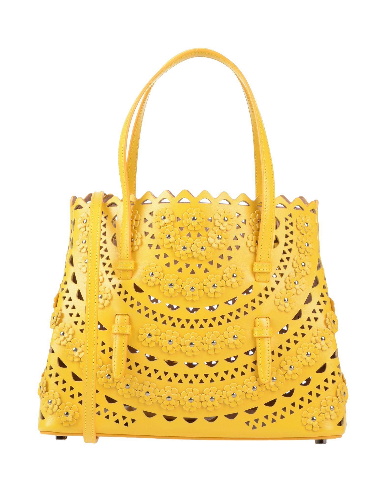 Alaïa Leather Handbag in Yellow Lyst