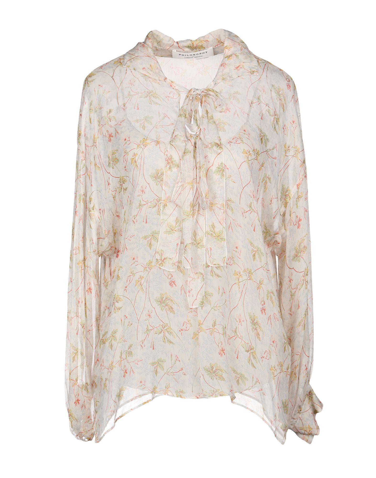 Philosophy Di Lorenzo Serafini Synthetic Blouse in Beige (Natural) - Lyst