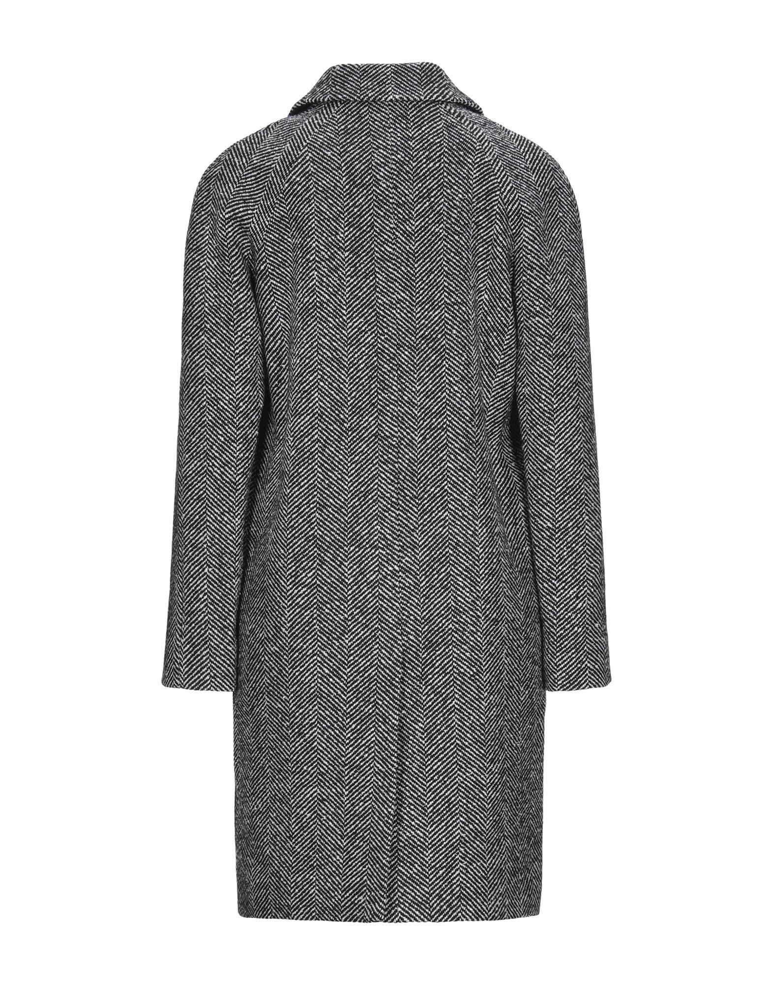 Maje Tweed Coat in Black - Lyst