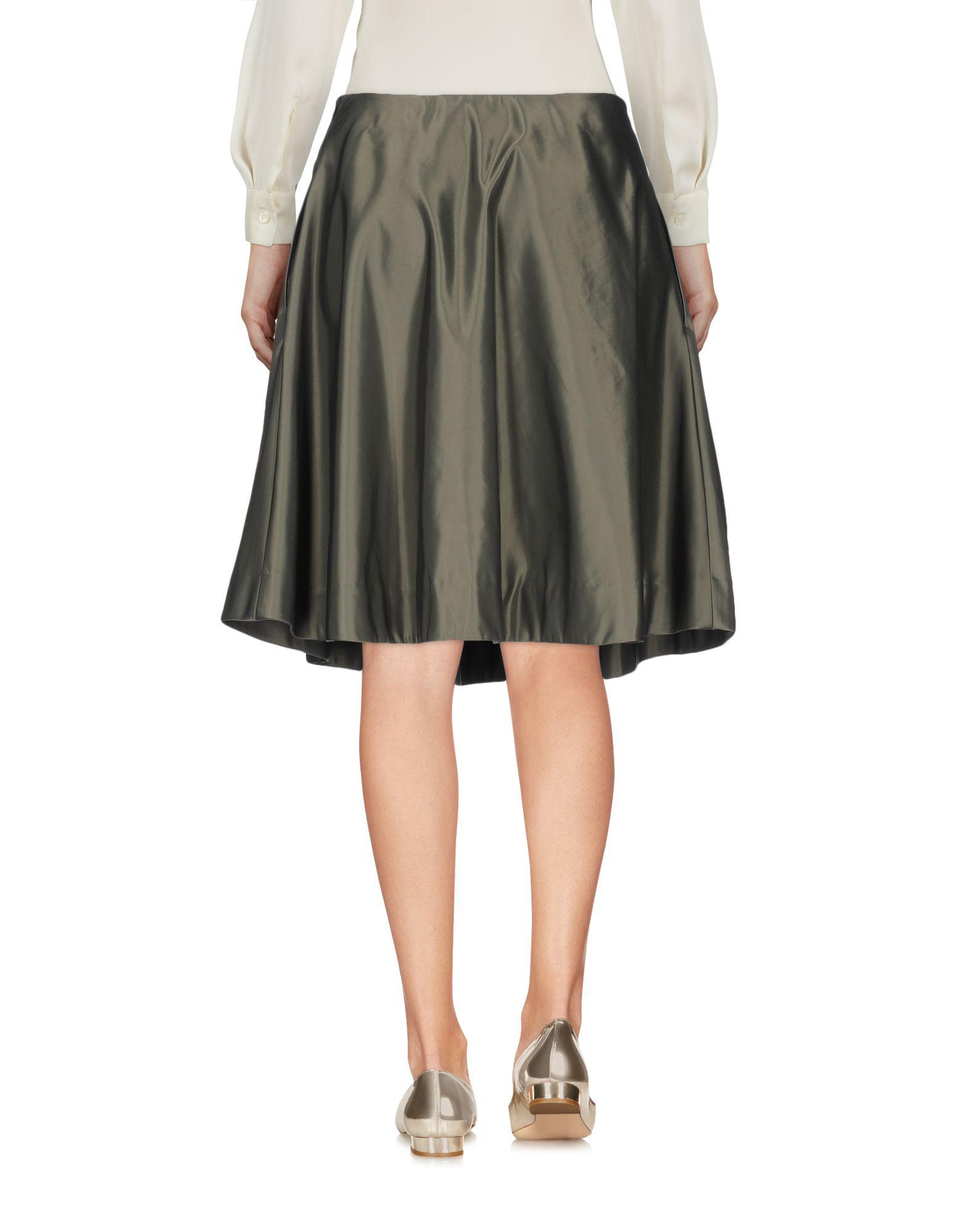 Marc By Marc Jacobs Satin Knee Length Skirt in Military Green (Green ...
