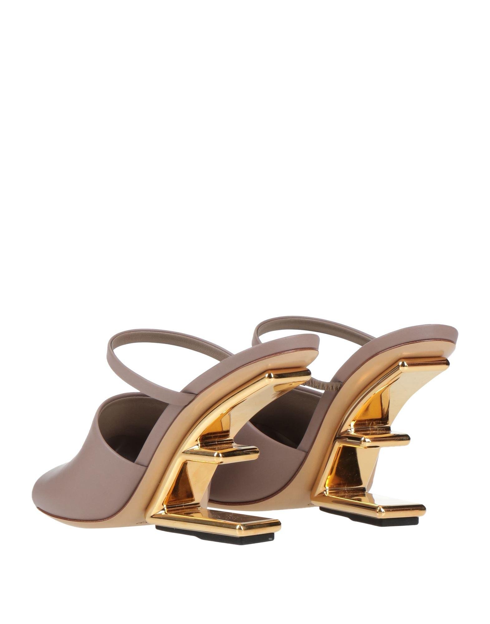 Fendi gold outlet sandals