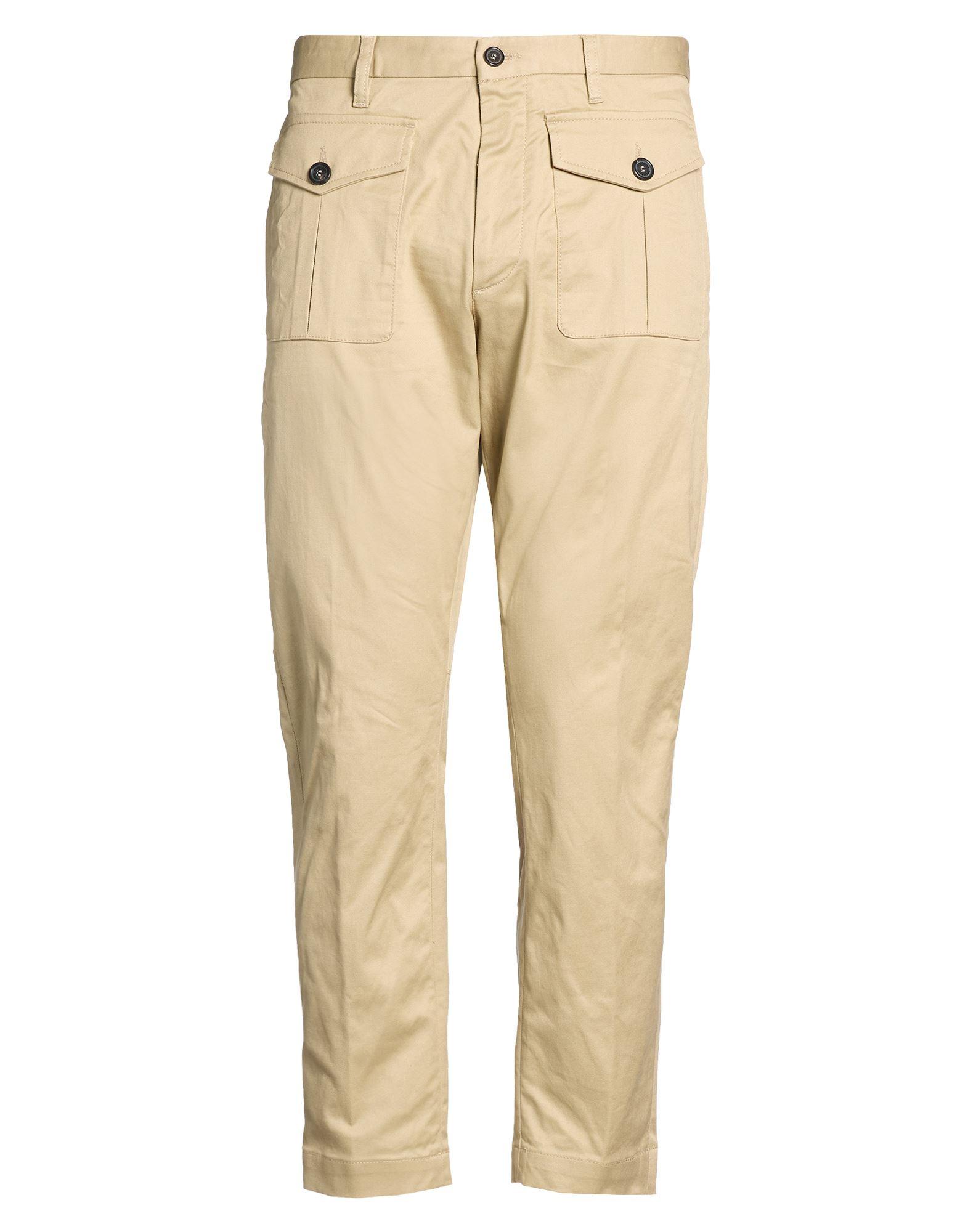 Pantalon Chino Taille Haute Dsquared2 Taille 48 - Velours Côtelé Marron - Style Parka Motard