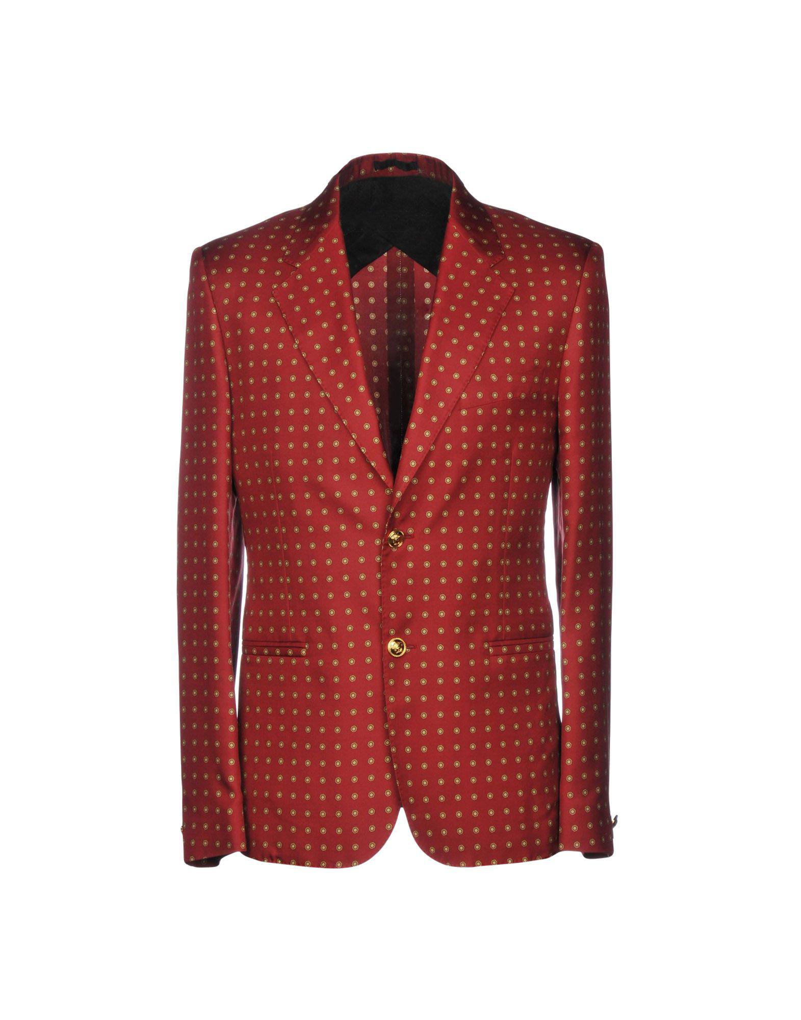 Versace Satin Suit Jacket in Red for Men - Lyst