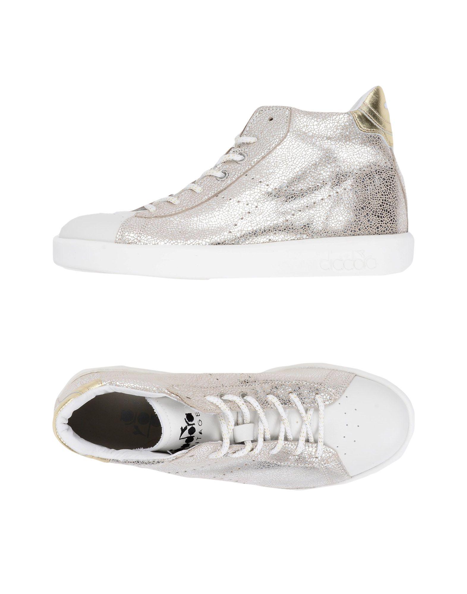 Diadora Leather High-tops & Sneakers in Silver (Metallic) - Lyst