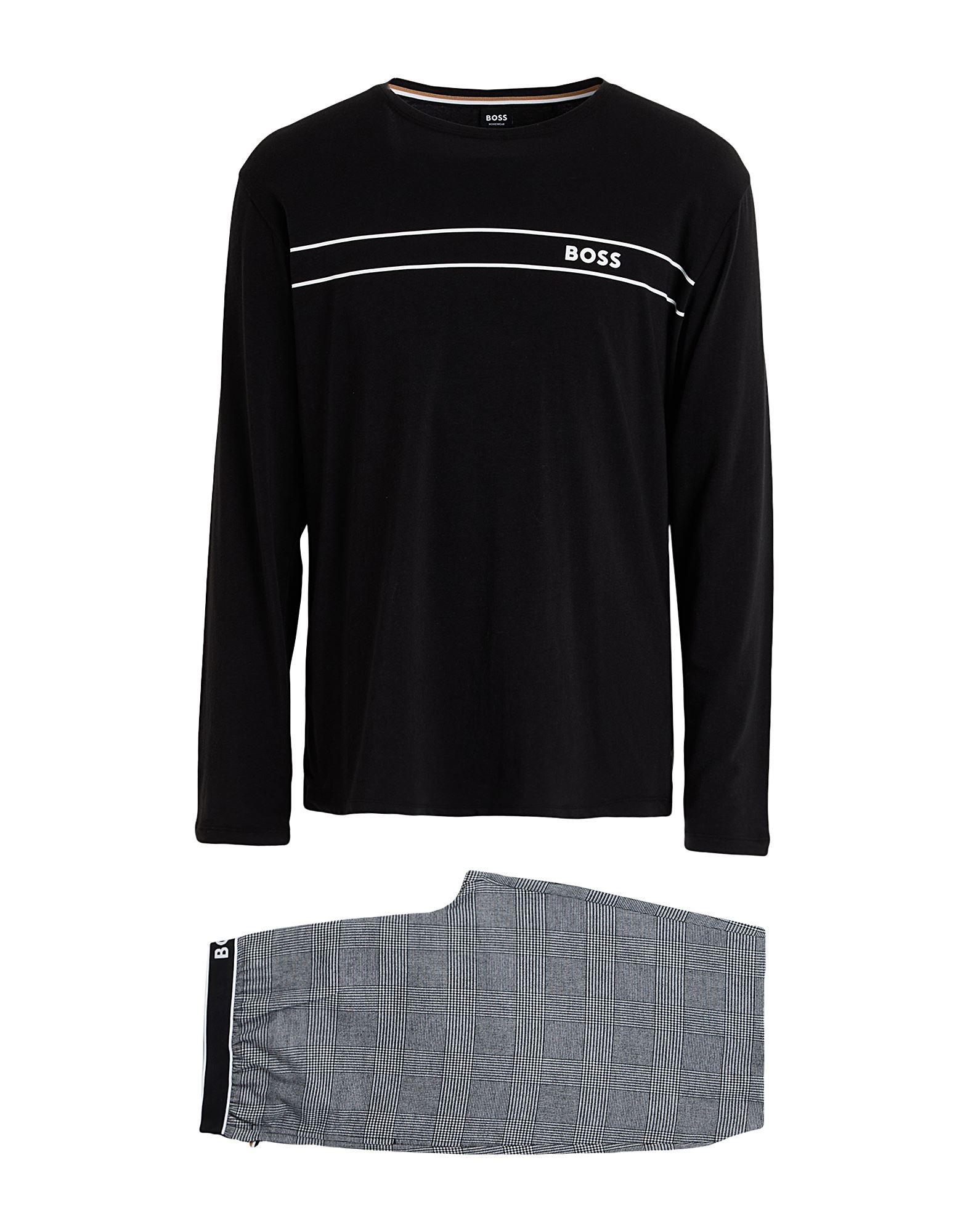 BOSS Cotton Elastane Sleepwear Pajama Set in Black for Men Lyst UK