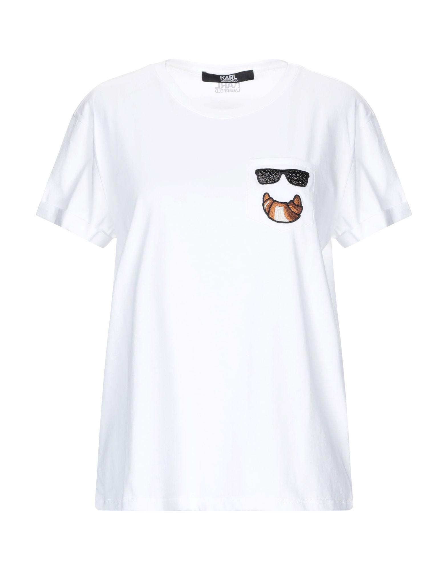 Karl Lagerfeld Cotton T-shirt in White - Lyst