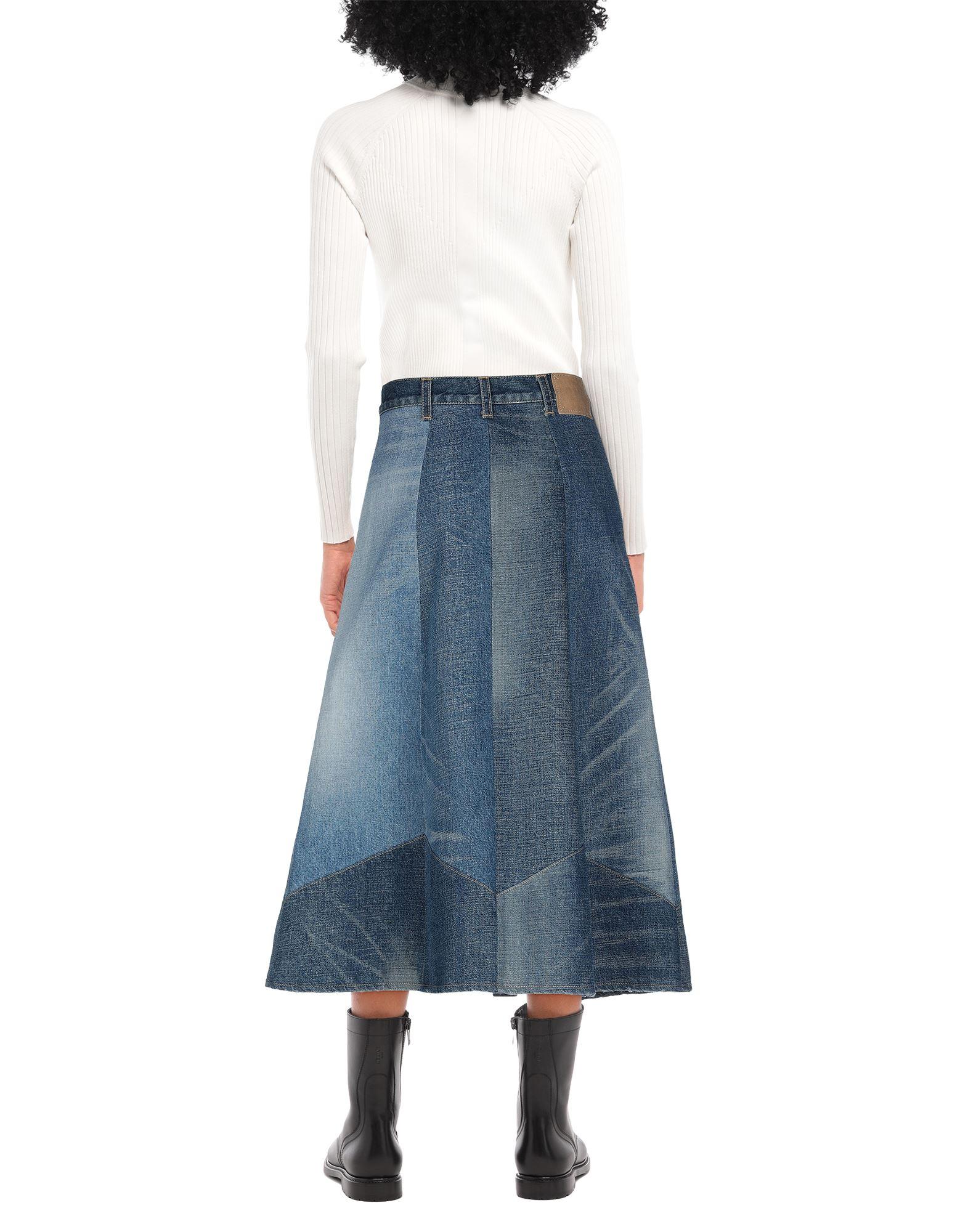 Celine Denim Skirt in Blue | Lyst