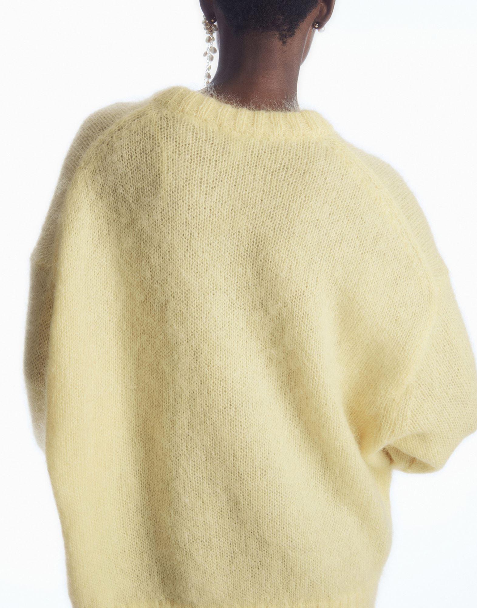 COS Mohair Crew-neck Sweater in Yellow Lyst UK