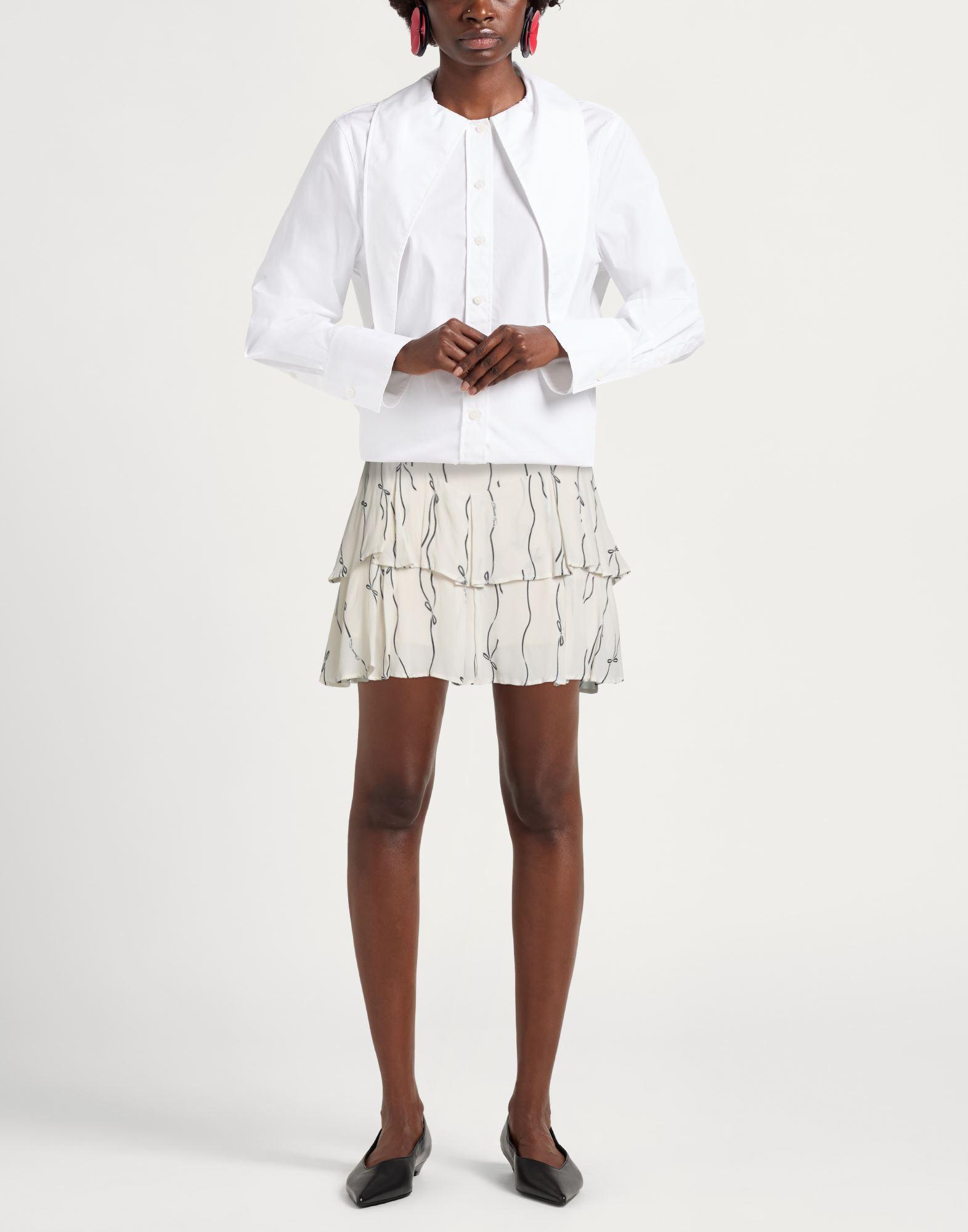 ミニスカート ELISABETTA FRANCHI MINI SKIRT Elisabetta Franchi Crêpe effect mini skirt - White