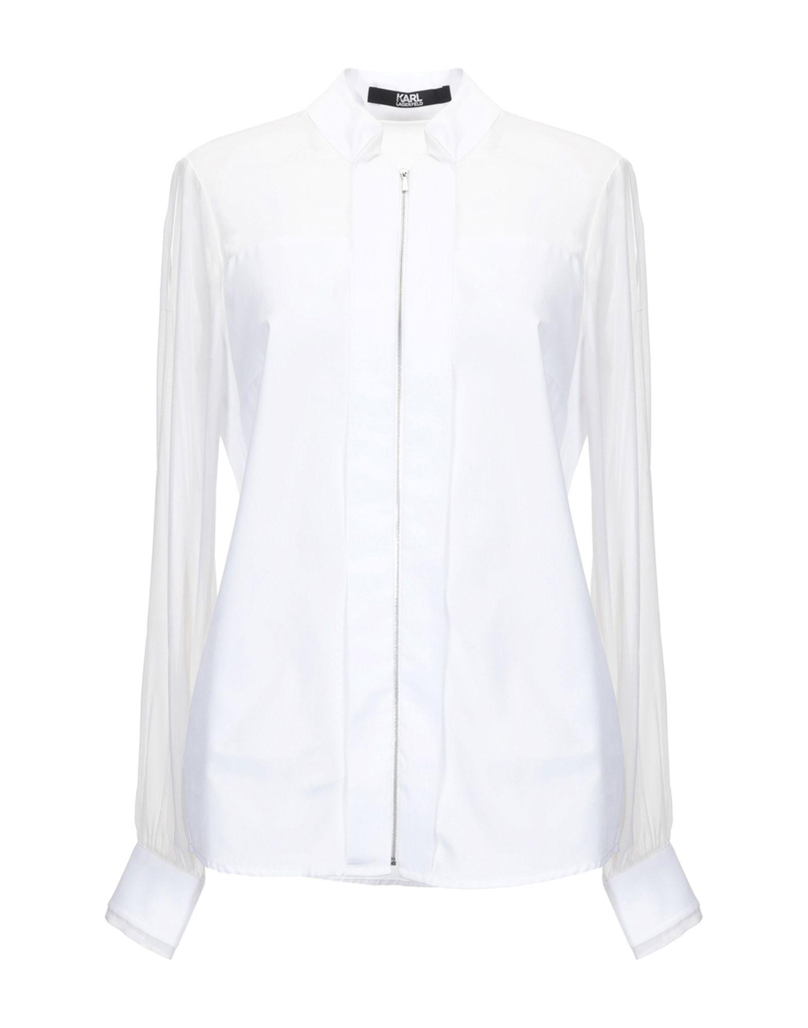 Karl Lagerfeld Cotton Shirt in White - Lyst