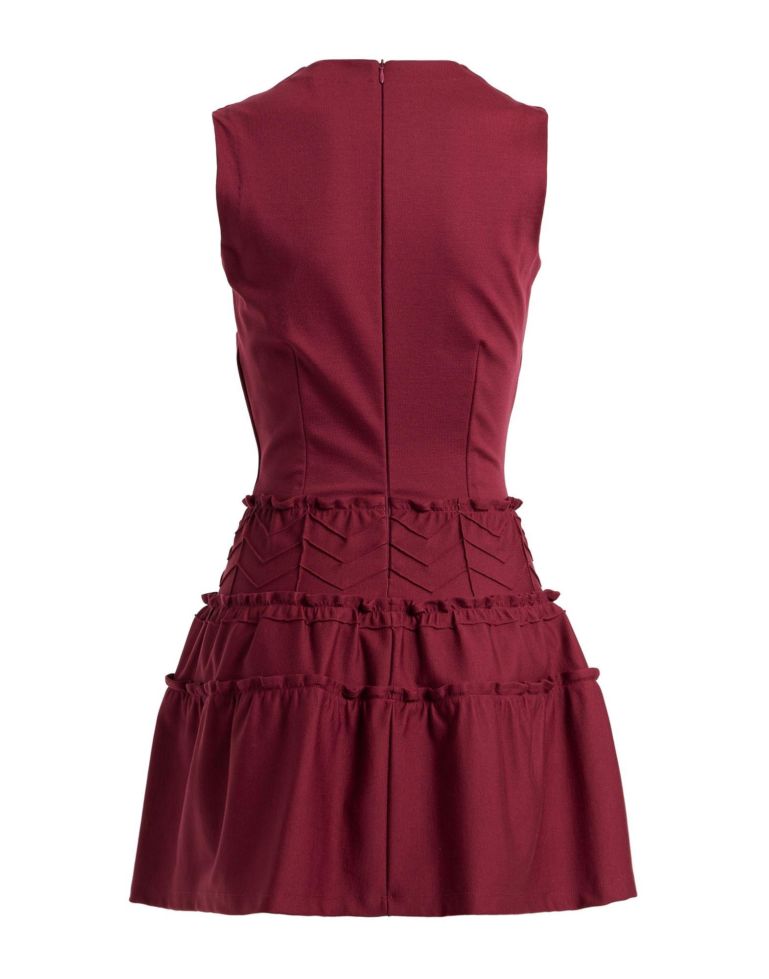 strapless open back dress Exude Red Empress Structured Midi Blazer Dress